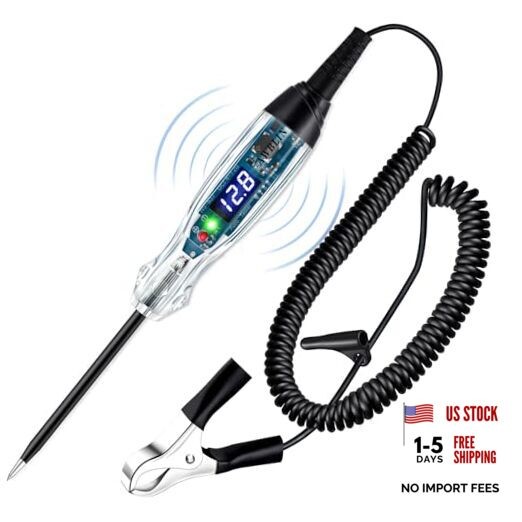 Upgraded Automotive Buzzer Test Light 4-72V DC Digital LED Circuit Tester,