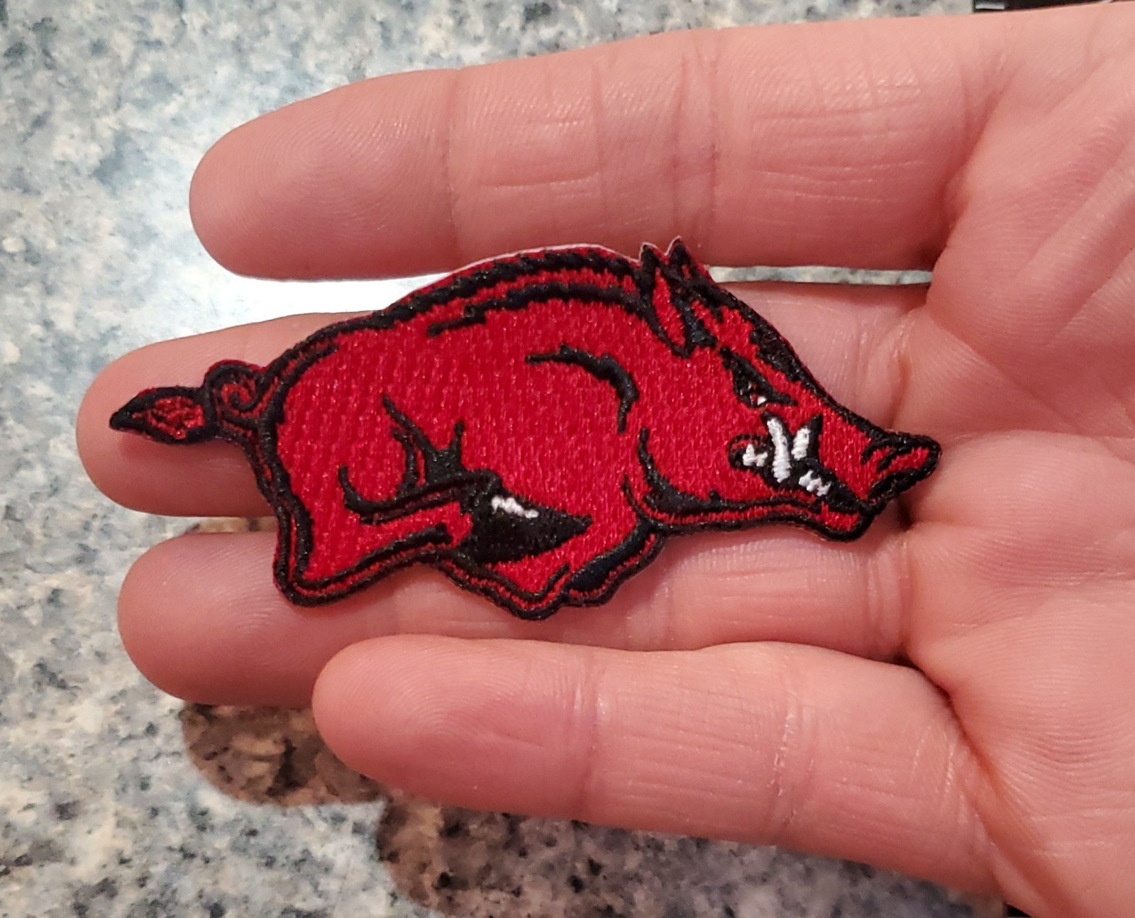 Arkansas Razorbacks Vintage Style Patch. Embroidered. Iron On. 3."x1.5"