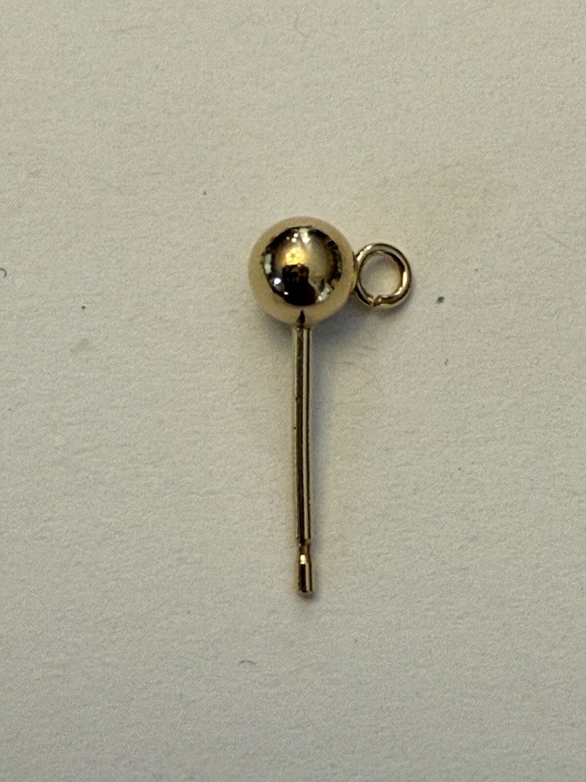 14kt gold filled ball stud earrings 4mm with open ring, 5prs