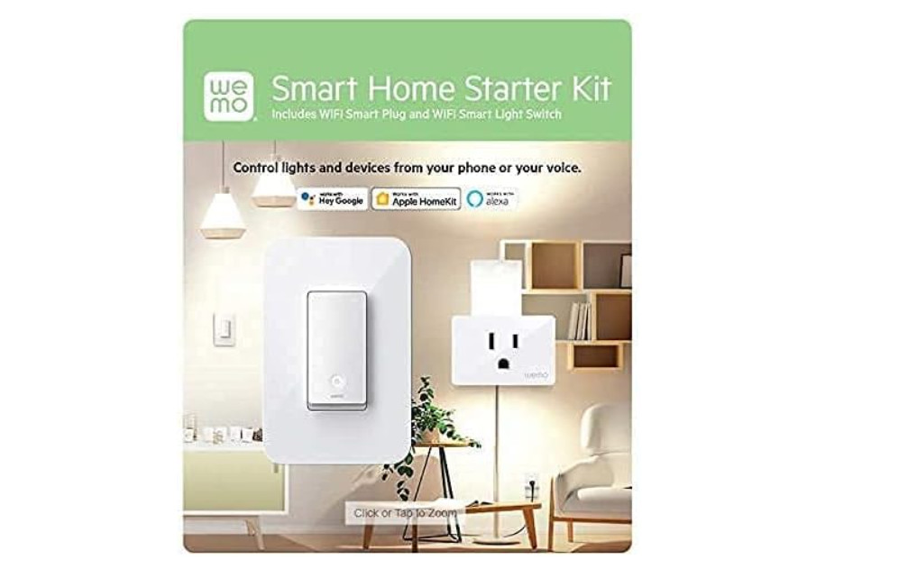 Wemo Smart Home Starter Kit Smart Plug and Switch Controlled By Google Assistant