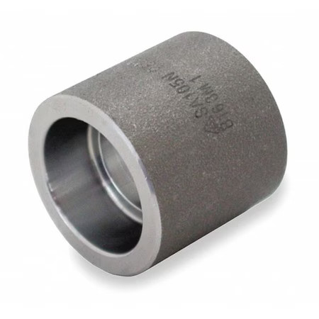 Coupling Coupling, 2-1/2" Pipe, Socket Weld, Black Forged Steel, Class 3000,