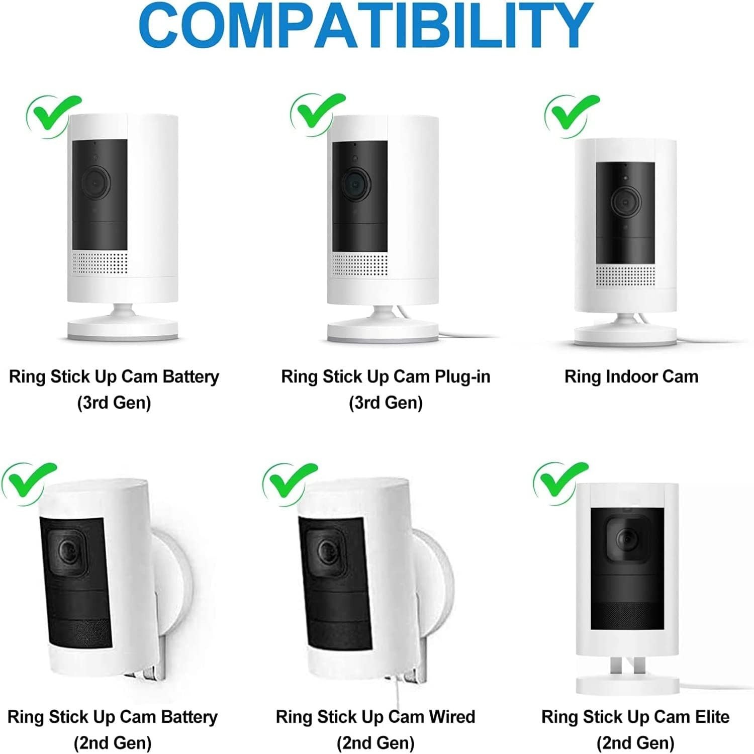 360° Adjustable Camera Mounts for SimpliSafe - Easy Wall Installation (2-Pack)