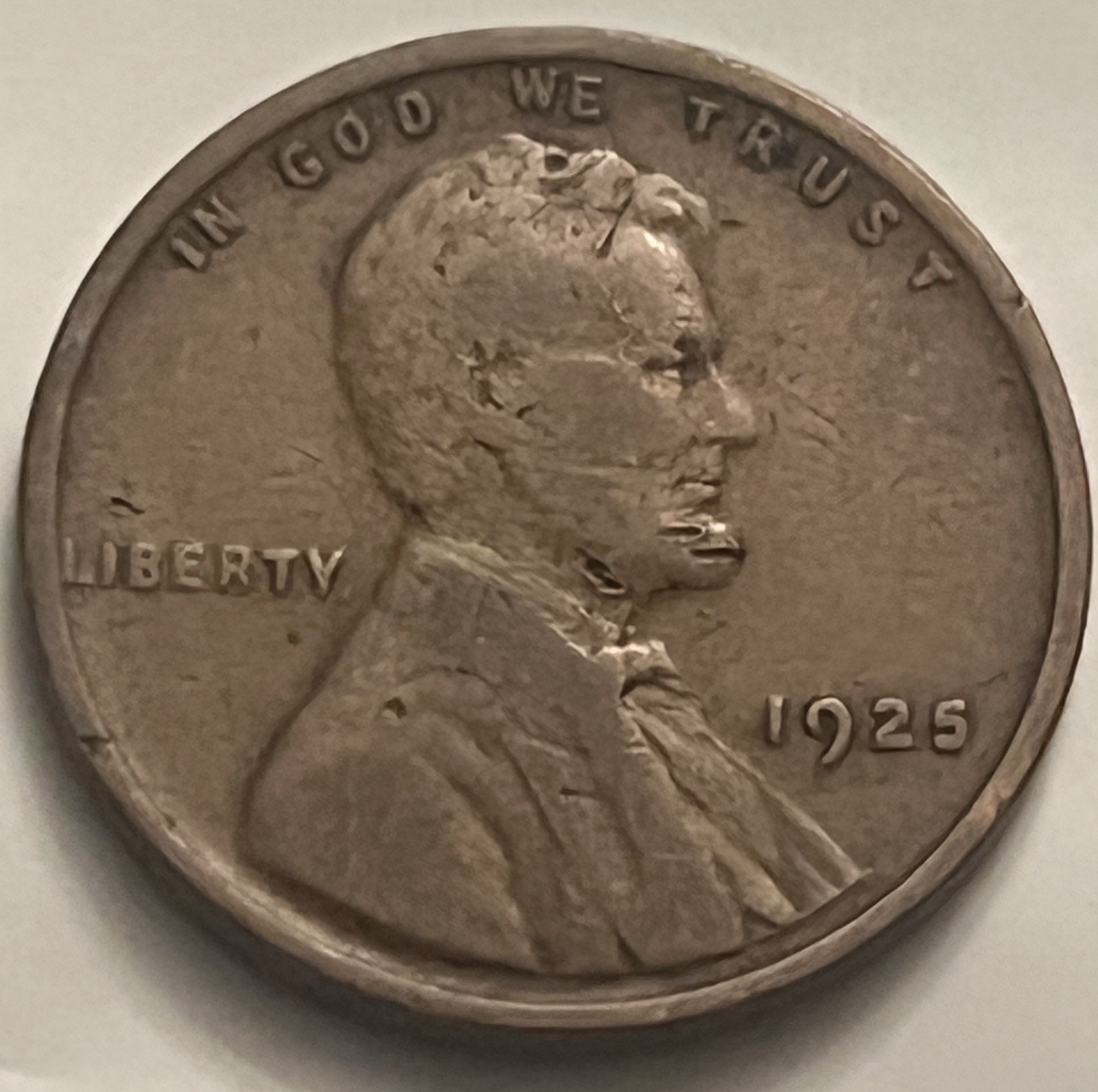 1925 Lincoln Wheat Cent — Circulated — Heavy Wear — BN653