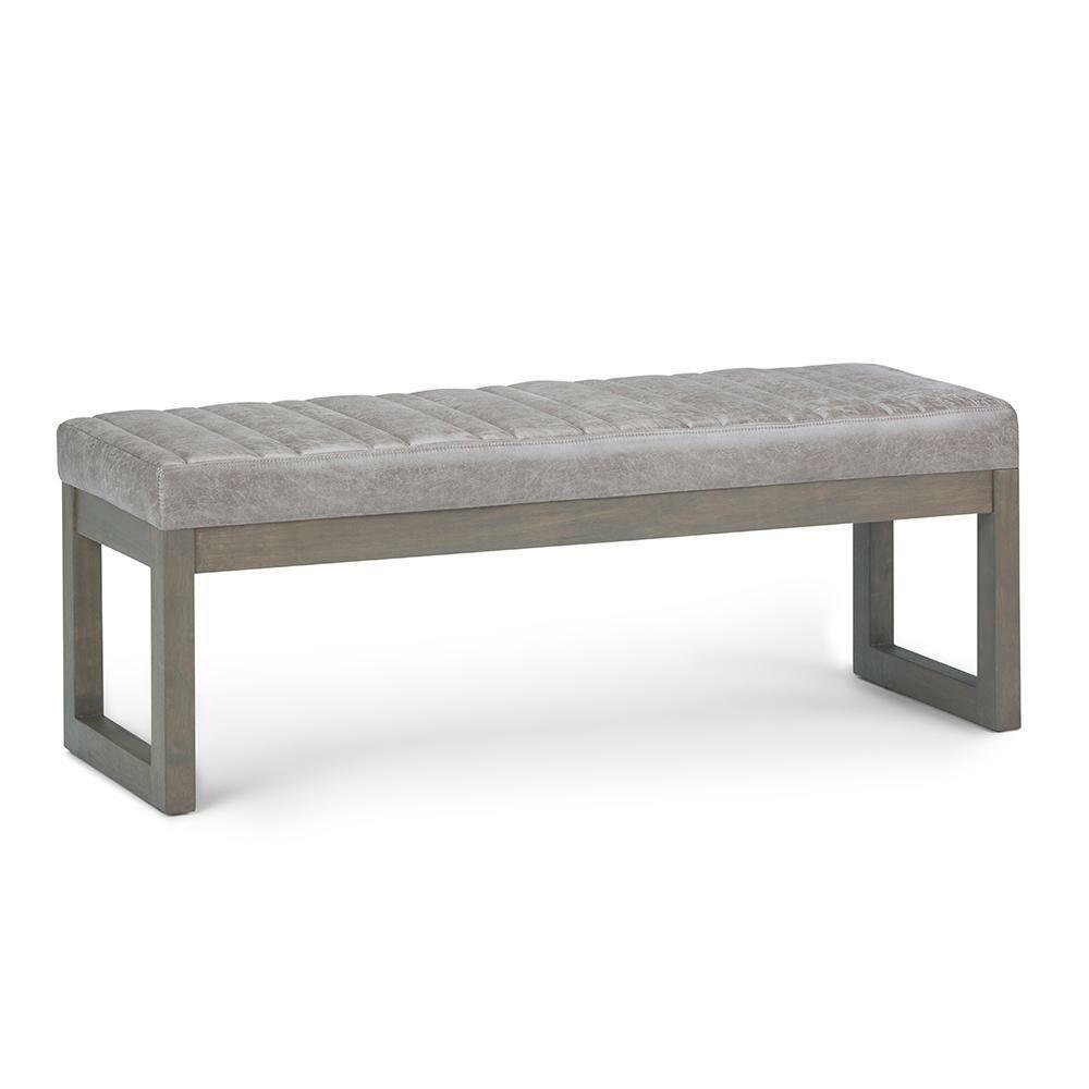 Casey 48 inch Wide Rectangle Ottoman Bench in Distressed Grey Taupe