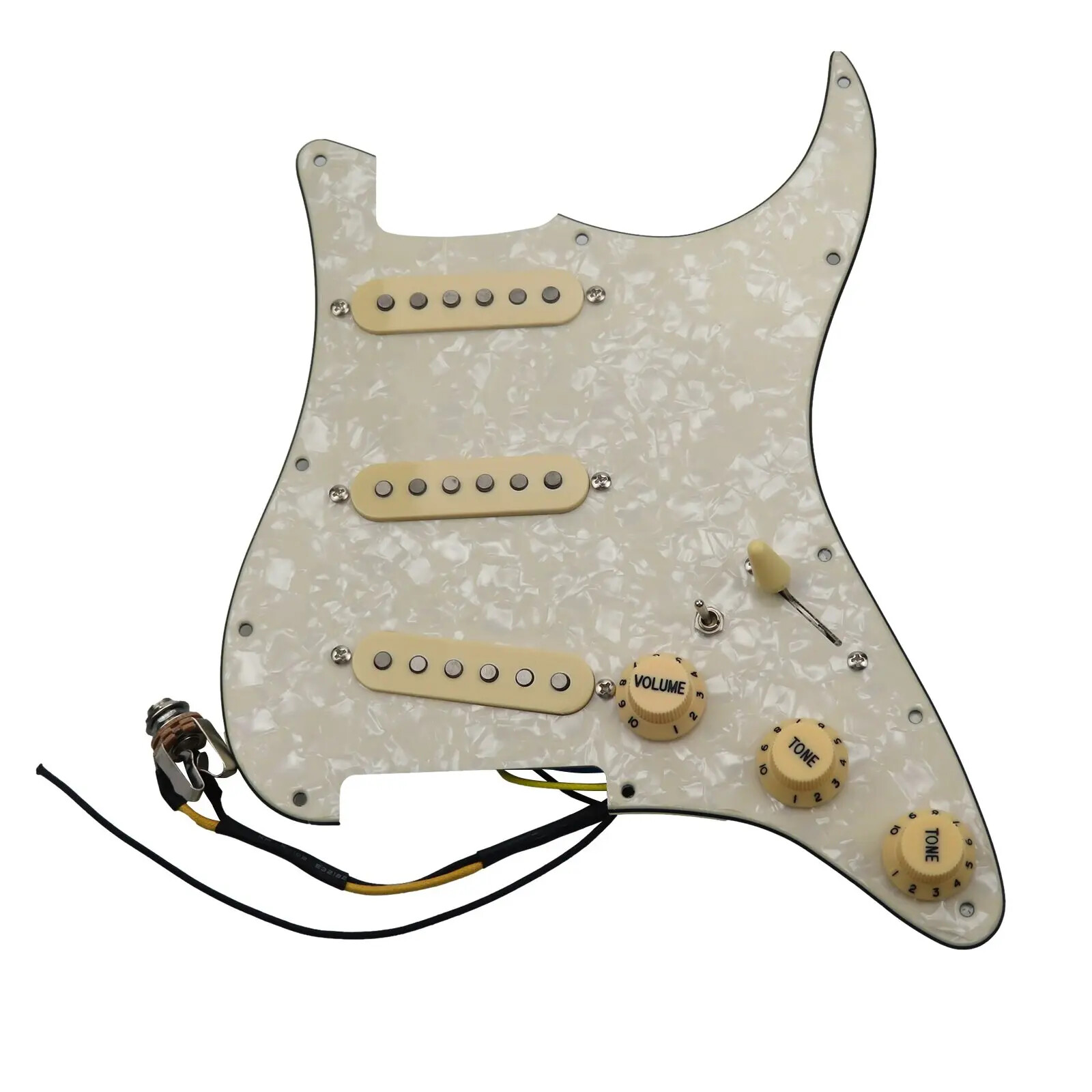 1 Set Alnico 5 Pickup SSS Single Coil Pickup Loading Guard/Yellow Pickup Cover