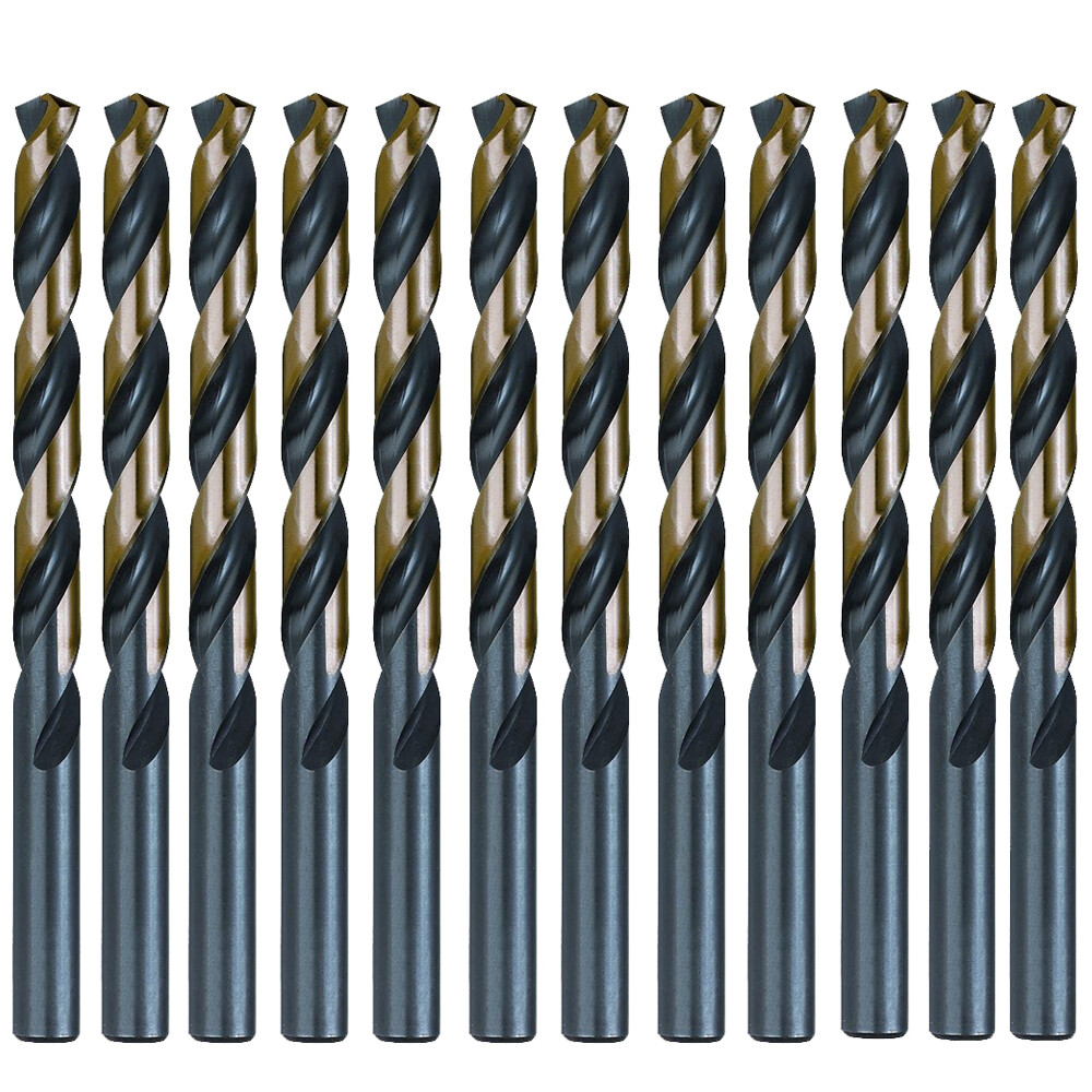 12PCS 7/32" Drill Bit Set HSS M2 Black/Gold Steel Twist Drill Bits Metal Tools
