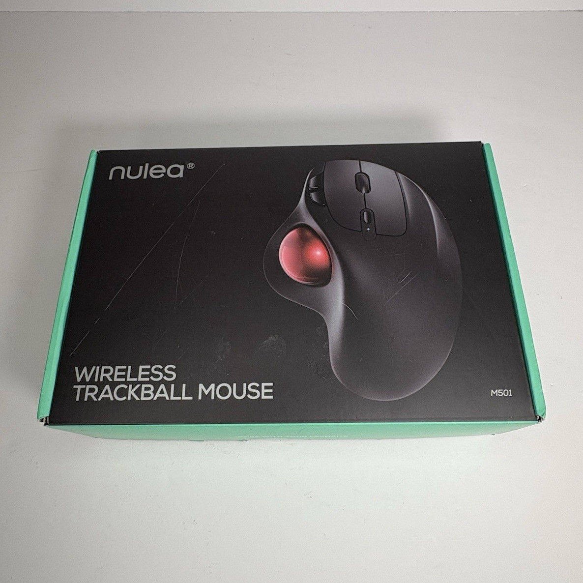 Nulea M501 Wireless Optical Trackball Mouse 5-Button 1600 DPI Black/Red