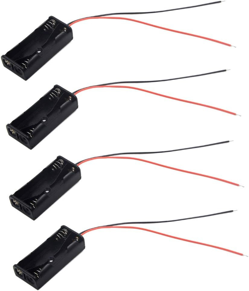 (Pack of 4 AAA Battery Holder, 2 X 1.5V AAA Battery Holder with Leads