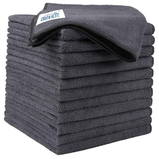 Microfiber Cleaning Cloth Pack.5 x.5 inch Microfiber 12.5 x 12.5 Inch 12 Grey