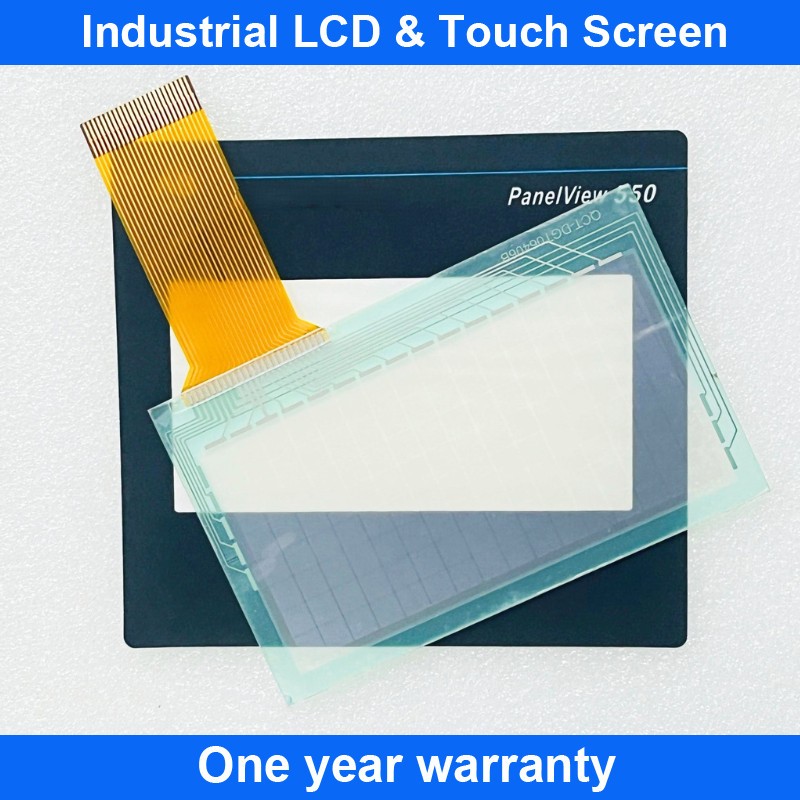 Touch Screen Panel Glass Digitizer For PanelView 550 2711-T5A14L1 + Overlay Film