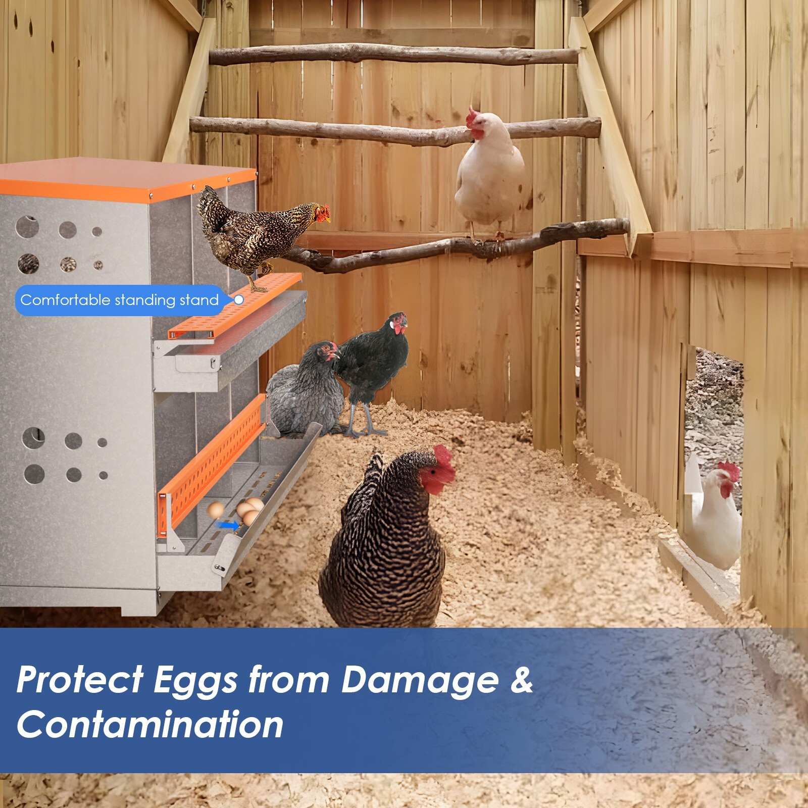 6 Hole Chicken Nesting Boxes Metal Egg Laying Brooding Box With Vent Hole Kit