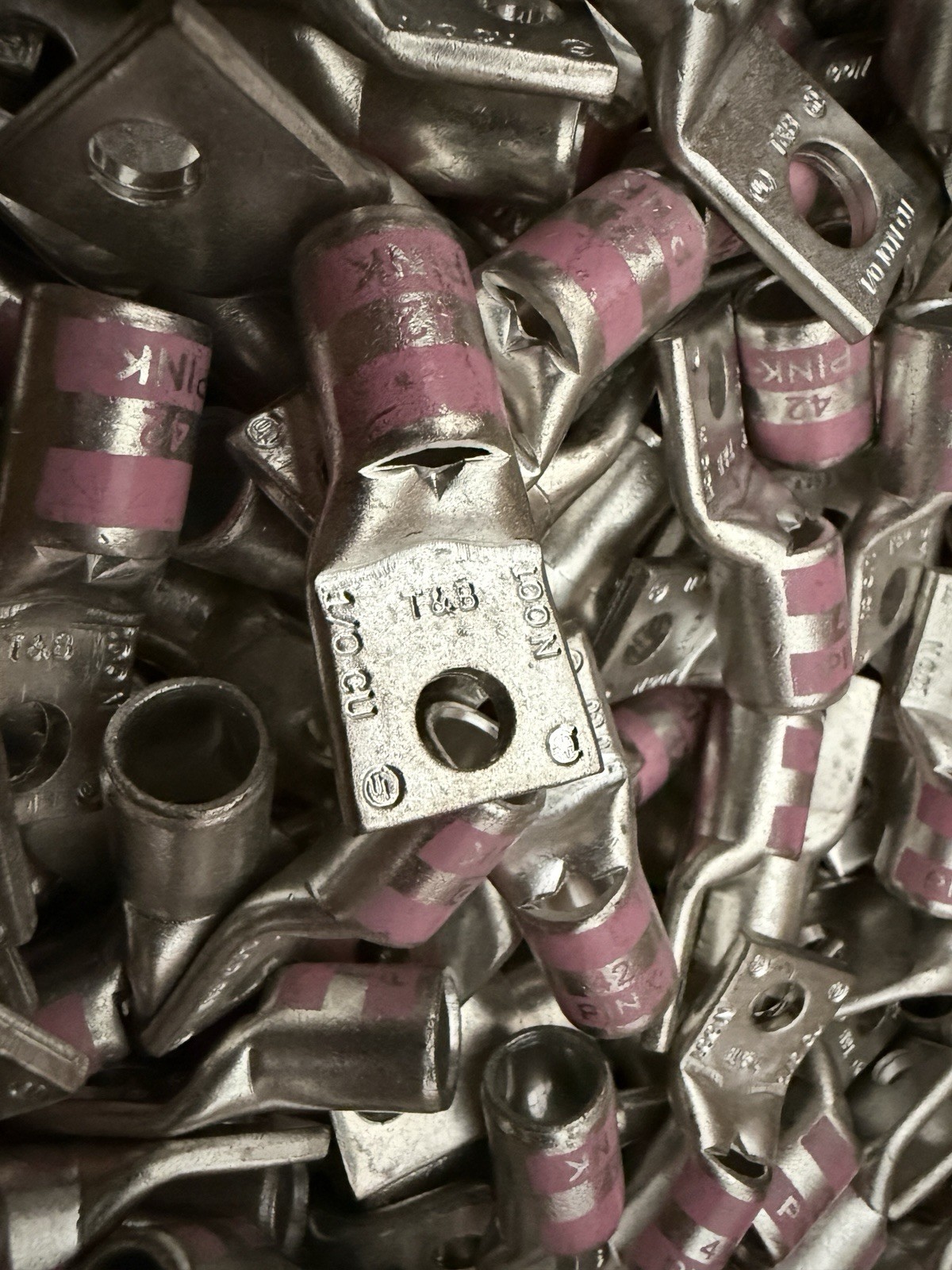 20x Lot T&B 54152 Pink Die 42 100N One Hole Copper 1/0 AWG Compression Lug