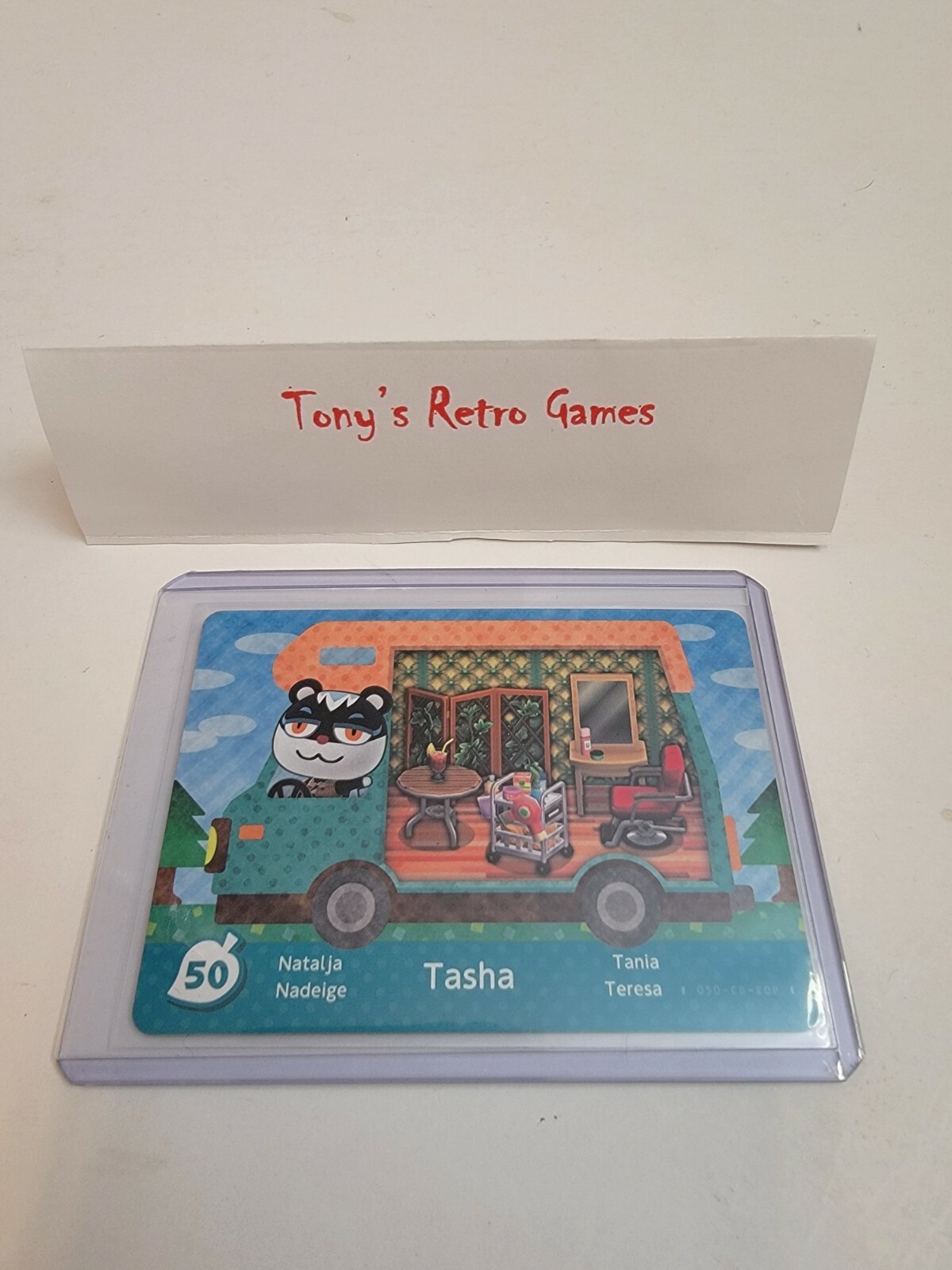 *EUROPEAN* 50 TASHA WELCOME HOME NINTENDO ANIMAL CROSSING RV EUR AMIIBO CARD!!