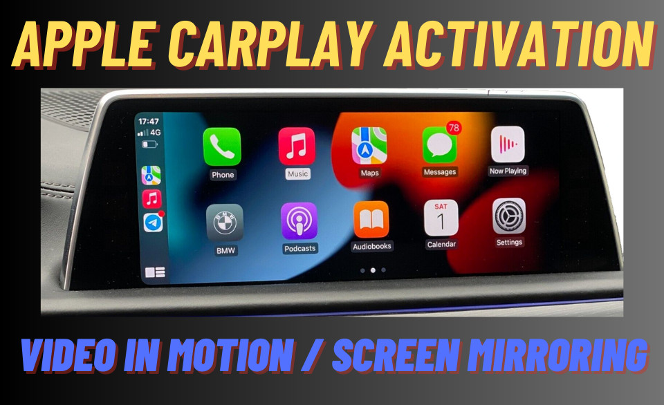 Apple Carplay Activation BMW G01 G11 G12 G30 G31 G32 i8 F90 F06 ID 5/6 EVO FSC