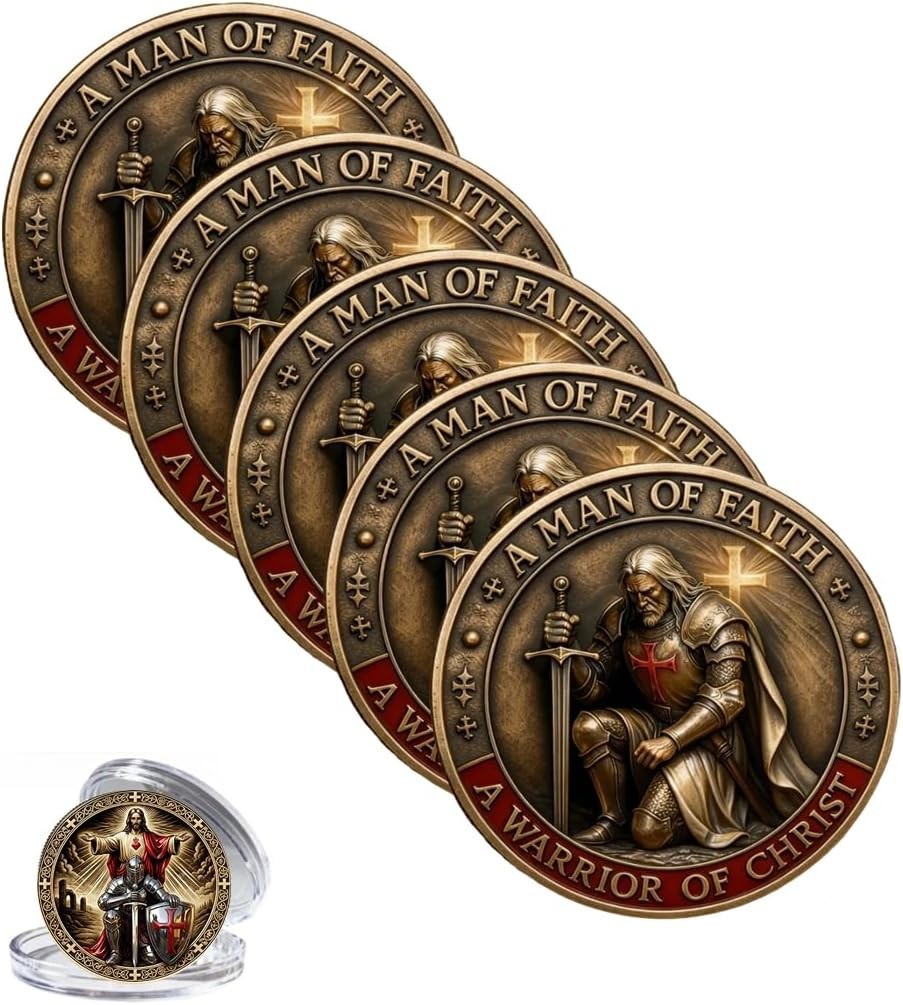 A Man of Faith-A Warrior of Christ Commemorative Coin,Christian Jesus Challenge