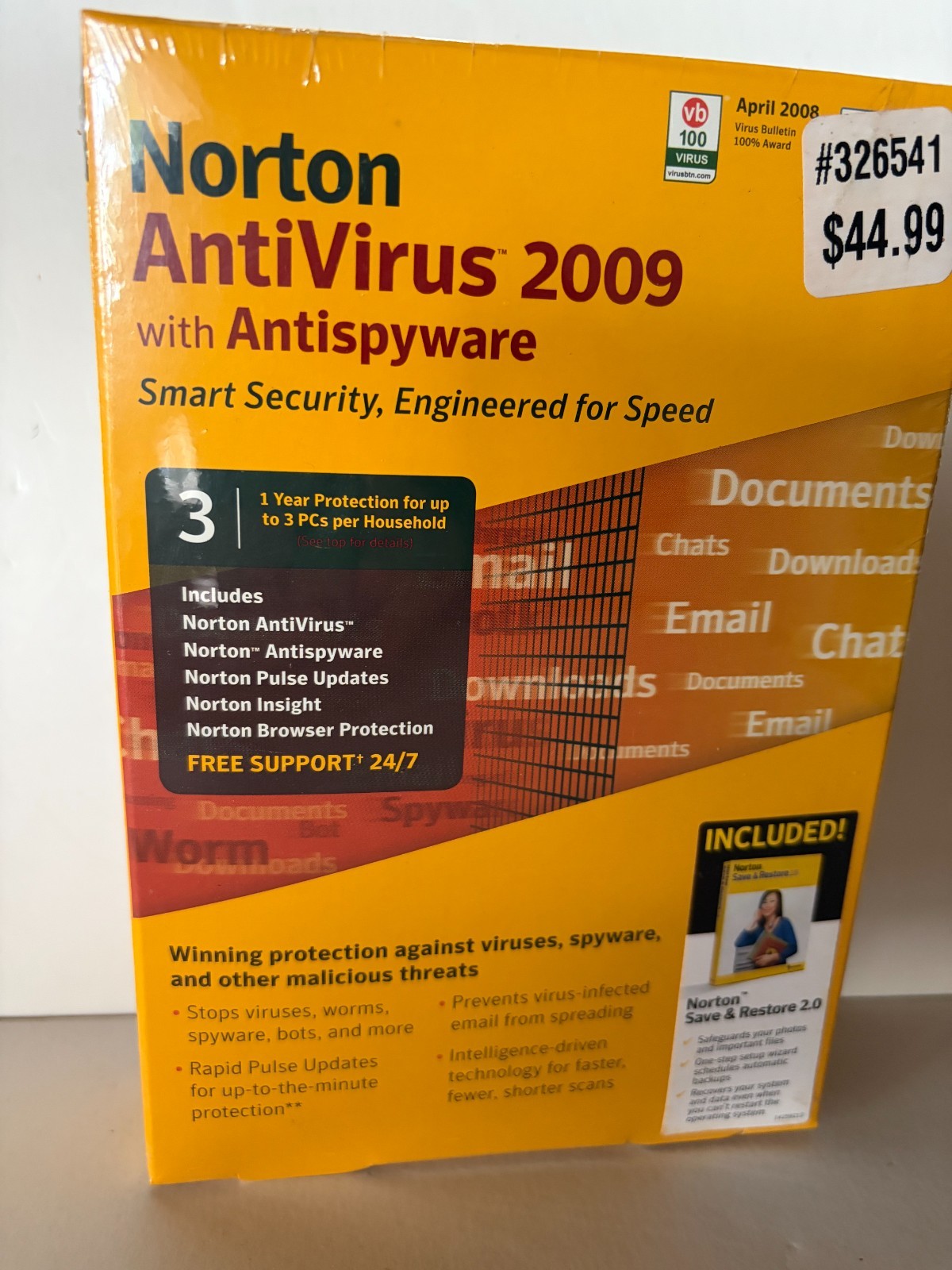 Norton AntiVirus 2009 Antispyware Computer Security Unopened NEW