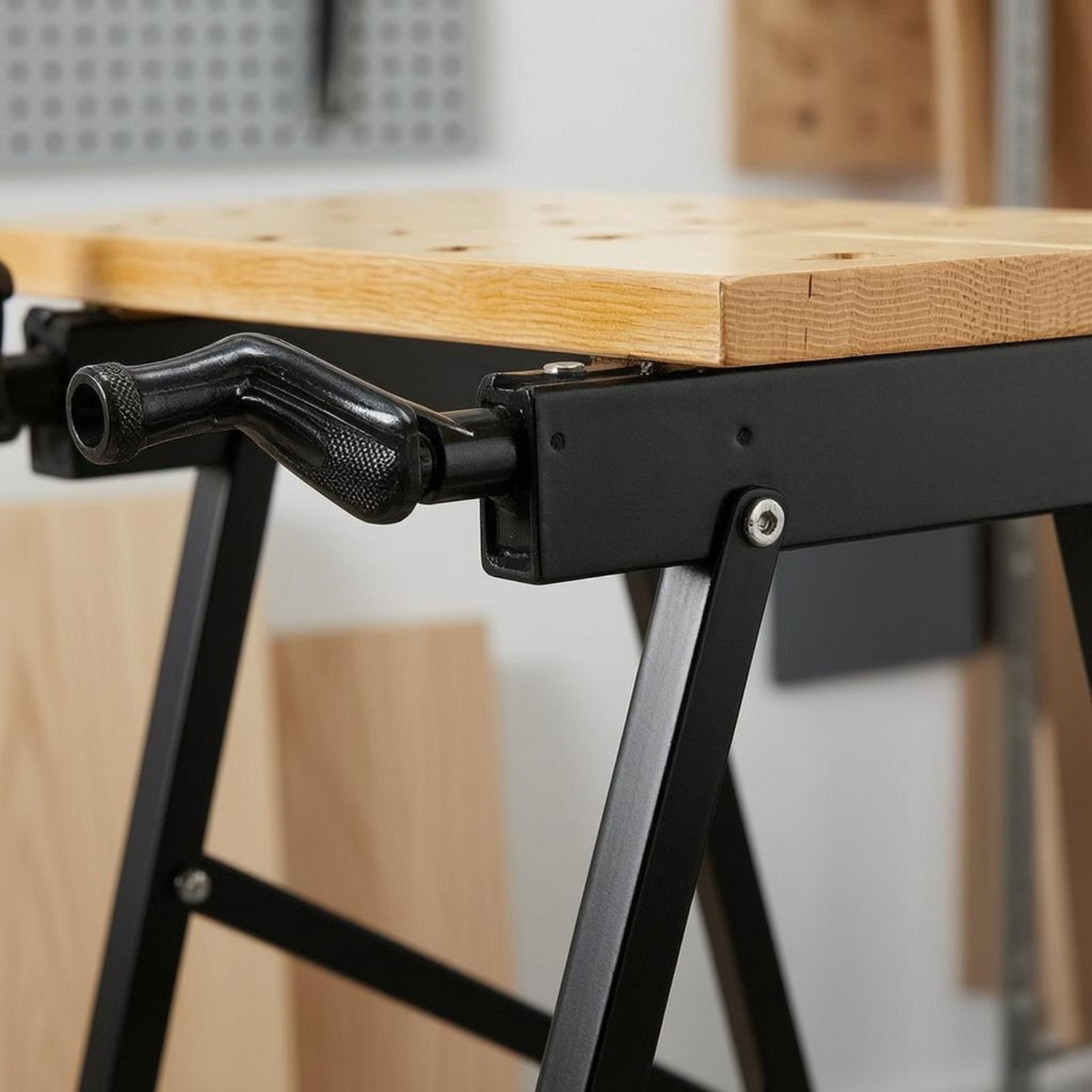 Folding Work Table Foldable Portable Work Table Adjustable Opening for Workshop