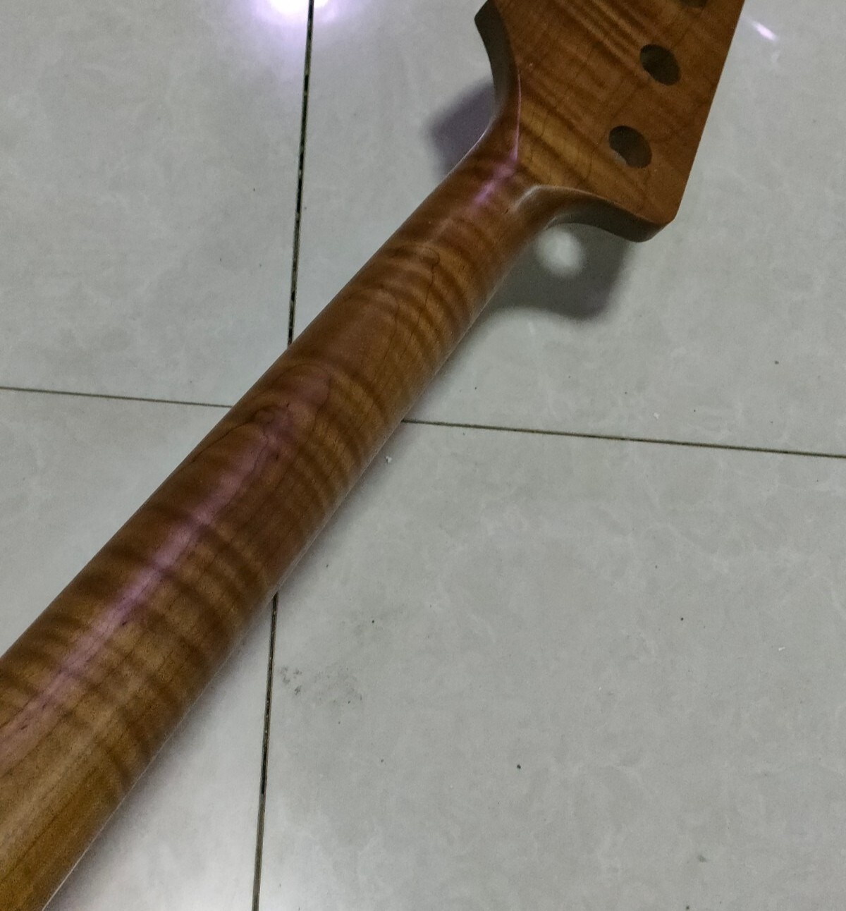 Roasted flame Maple Electric bass neck parts 20fret Fretboard Tiger Maple 34inch