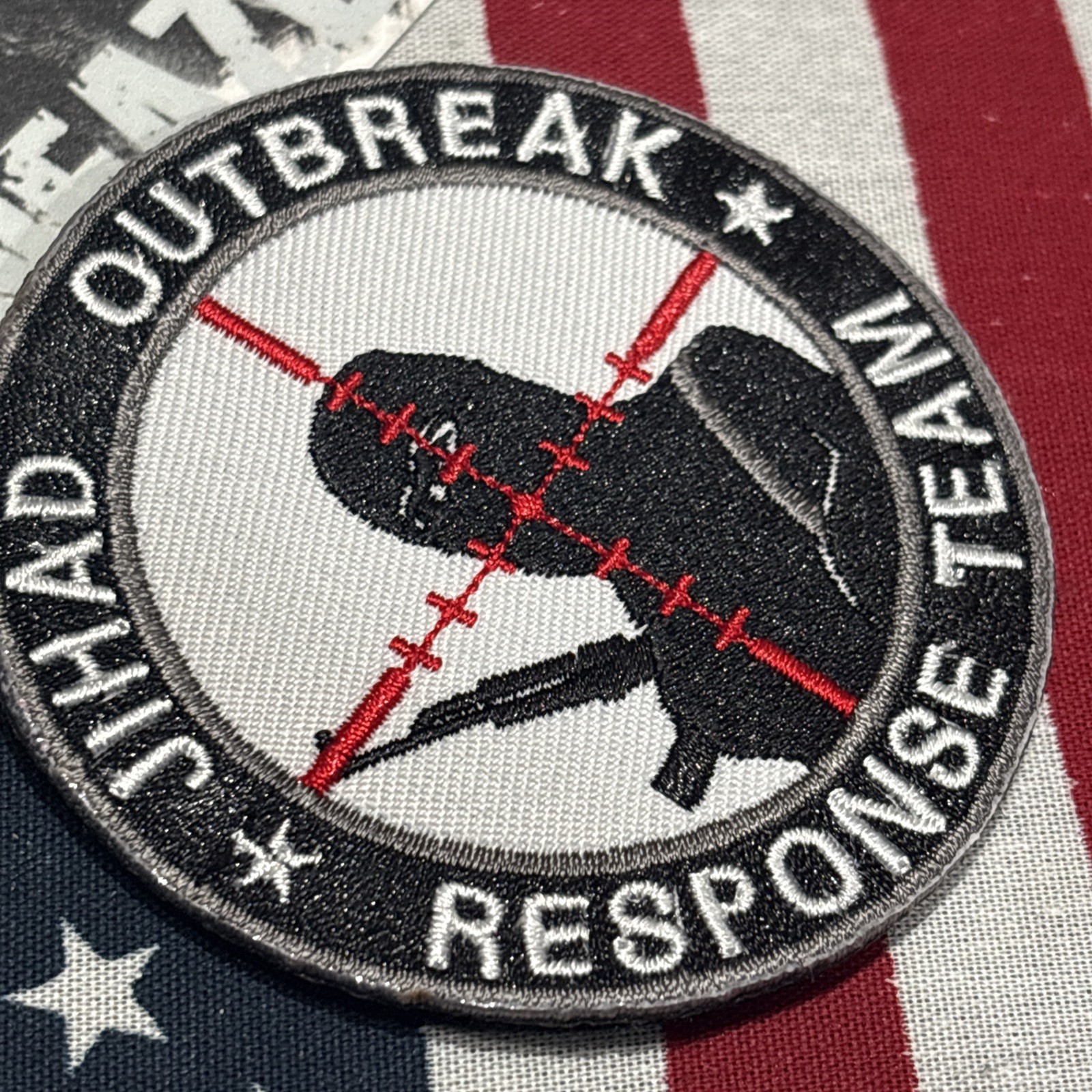 Reponse Team White & Black 3” Hook & loop High Quality Embroidery