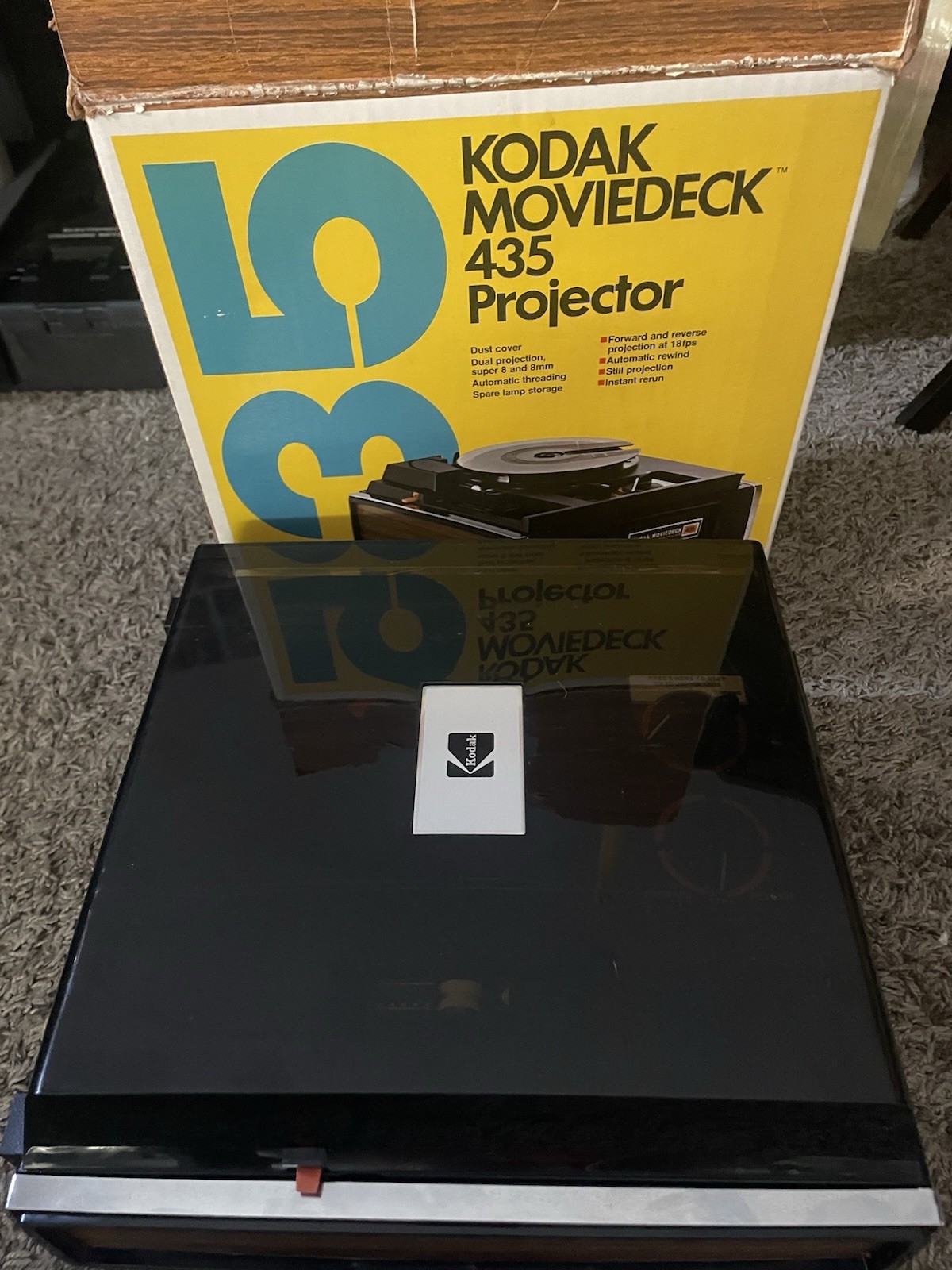 KODAK MovieDeck 435 Movie Film Projector 8mm W/ Box Manual Partial Tested/VIDEO