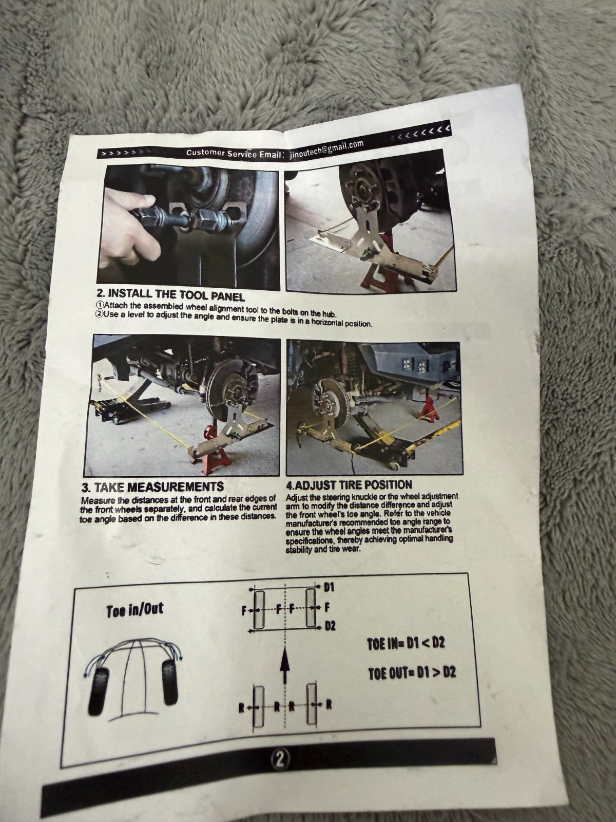 Toplamper Wheel Alignment Tool for DIY Toe Adjustment, Stainless Steel Toe...