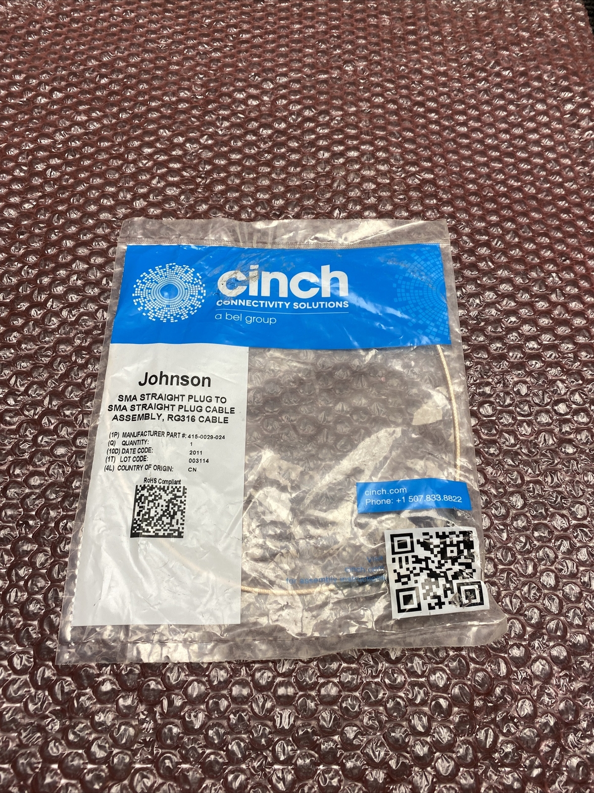 NEW CINCH  415-0029-024 Cable Assembly Coaxial SMA to SMA Male to Male