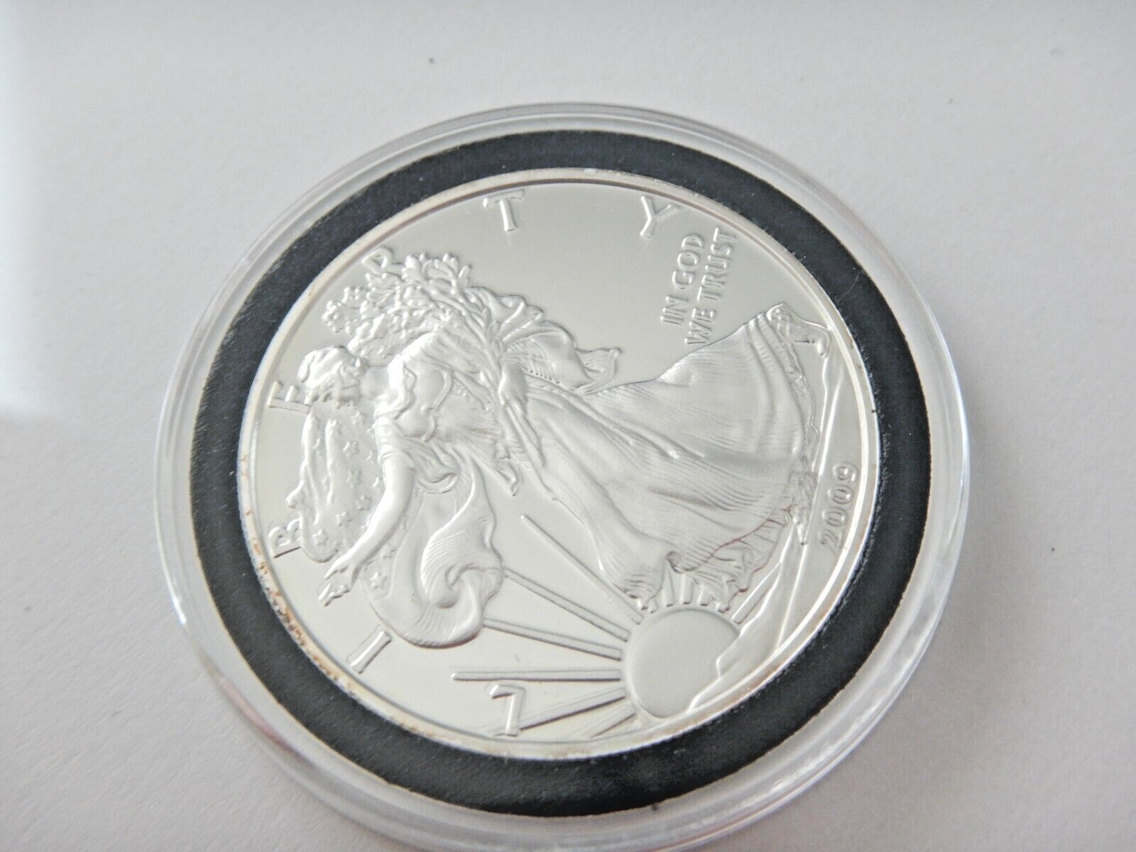 2009 DC Proof Overstrike 1oz Mint State Silver Eagle $1 Daniel Carr