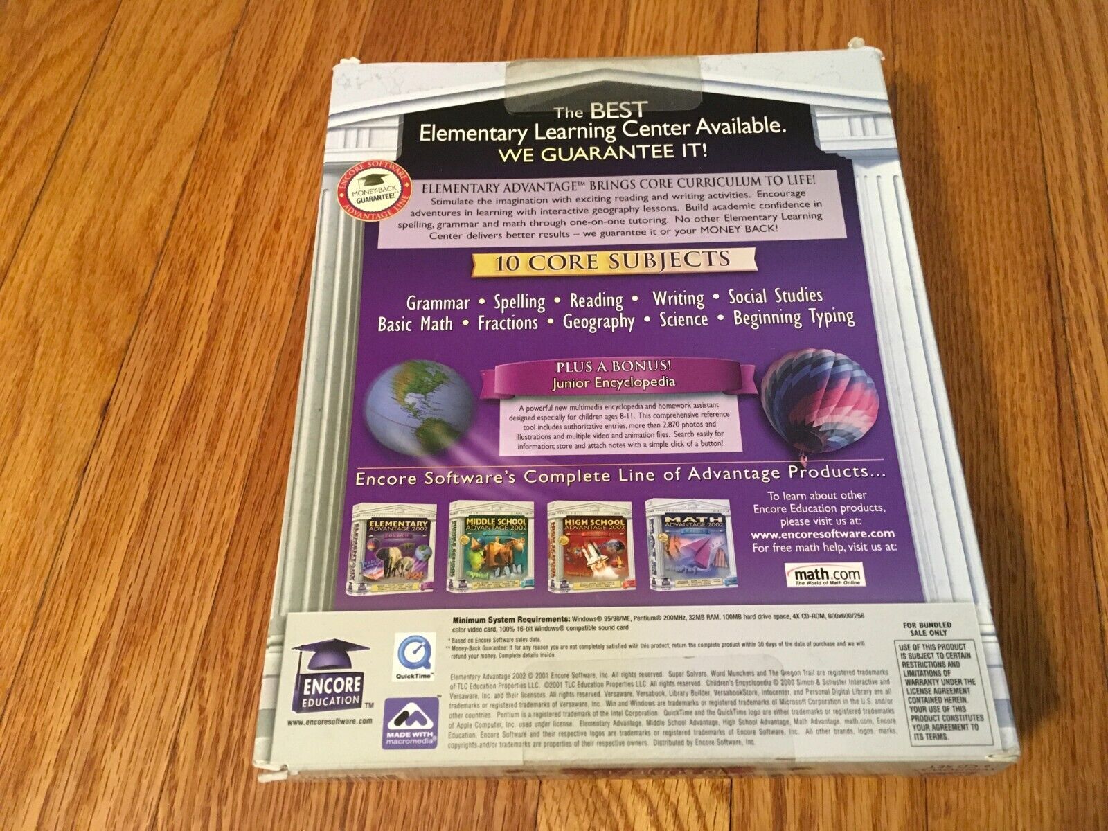 Elementary Advantage 2002 10 subjects PC CD Educational math grammar grades 3-5