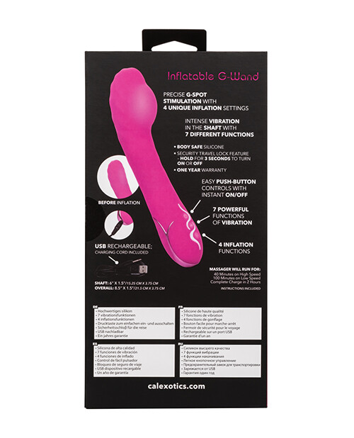 INSATIABLE G INFLATABLE G SPOT WAND VIBRATOR SILICONE RECHARGEABLE MASSAGER