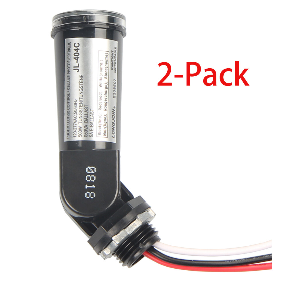 LED 120 ~ 277V Dusk To Dawn Swivel Wall Pack Light Control Photocell Sensor 2pcs