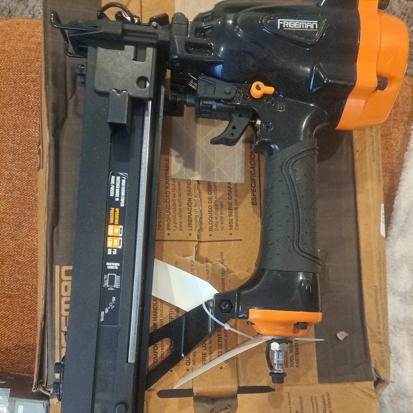 Freeman Pneumatic 16-Gauge 1" Wide Crown Stapler PWCS50  UNTESTED