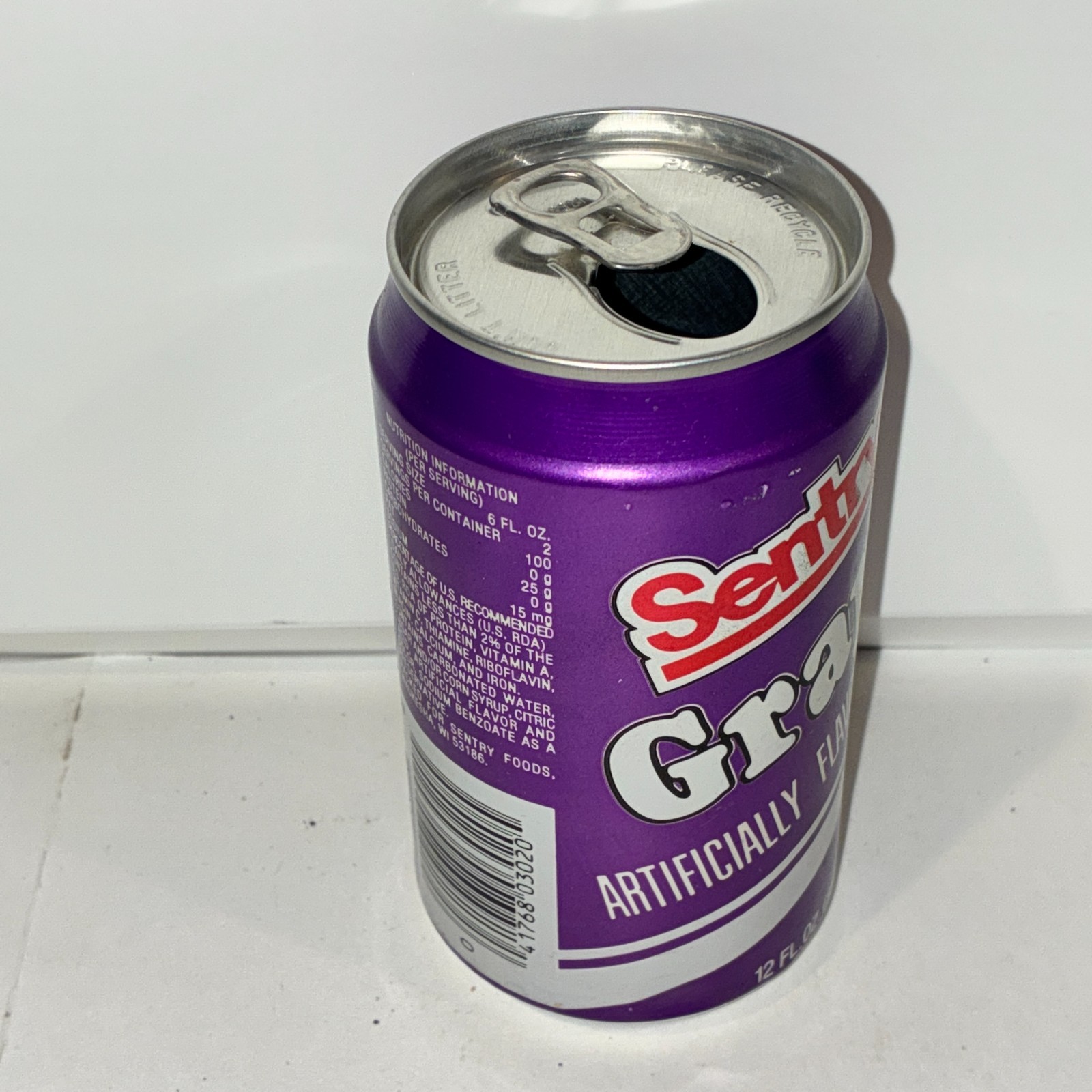 Sentry Grape soda can
