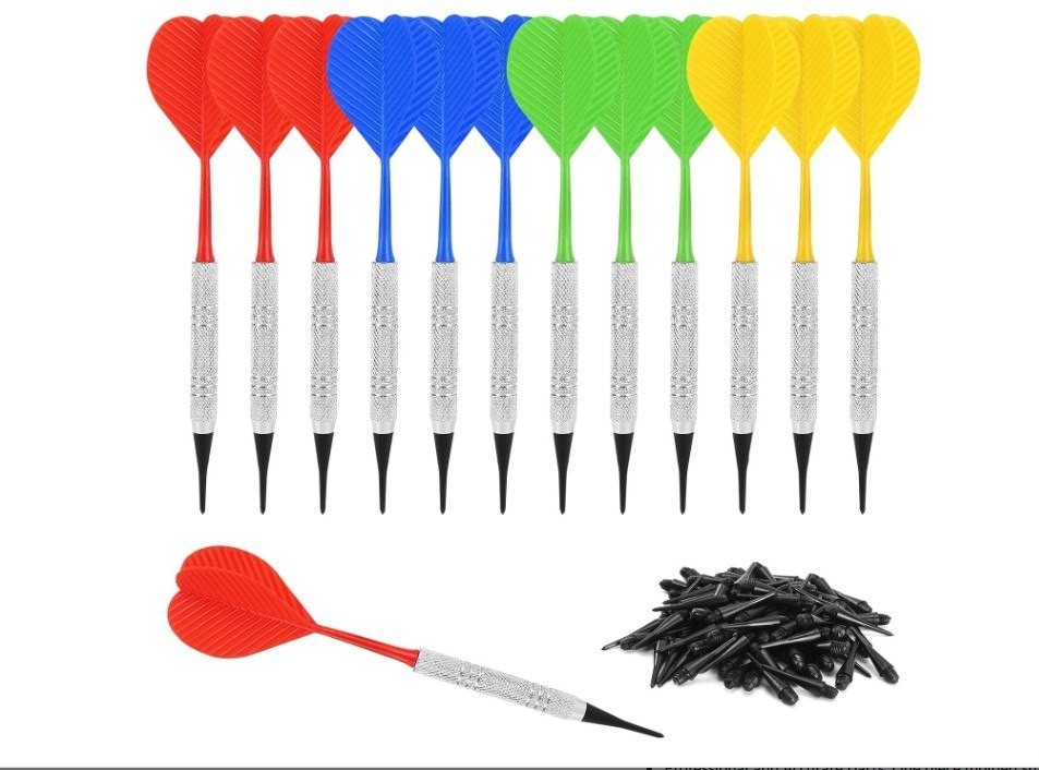 Accmor Soft Tip Darts, Bar Dart, Plastic Tip Darts Set, Attach Extra 100 Black