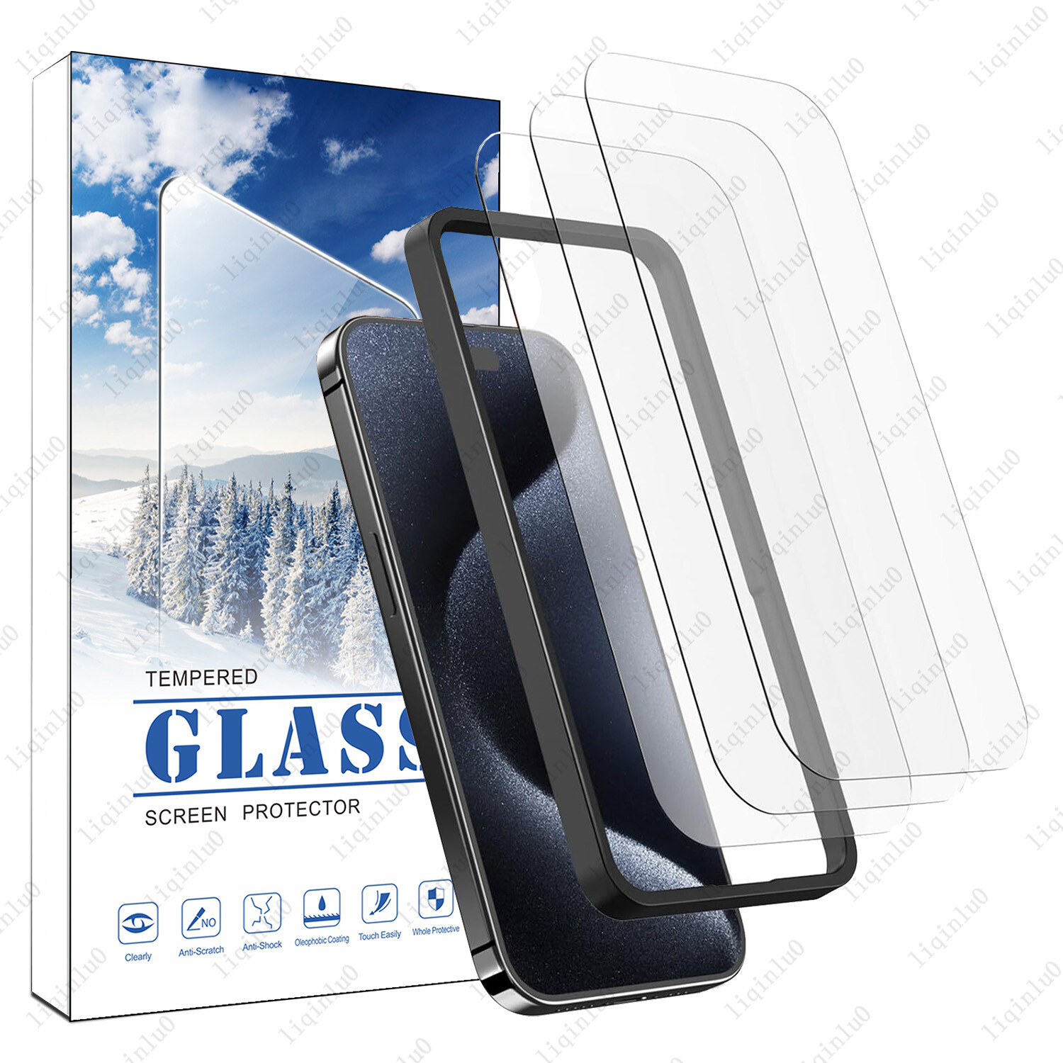 3 Pack 9H Tempered Glass Screen Protector For iPhone 14 Pro Plus 15 Pro Max Plus