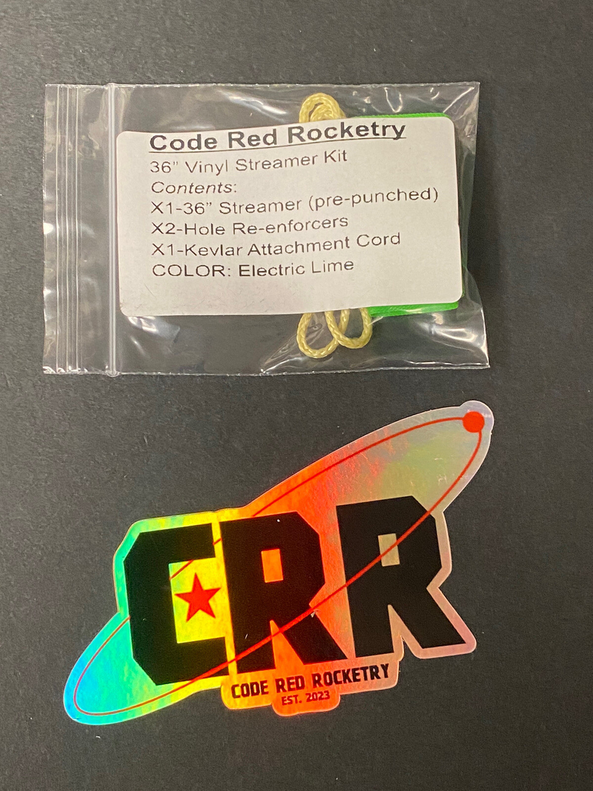 Code Red Rocketry Streamer Recovery Kit -36" Streamer-Electric Lime