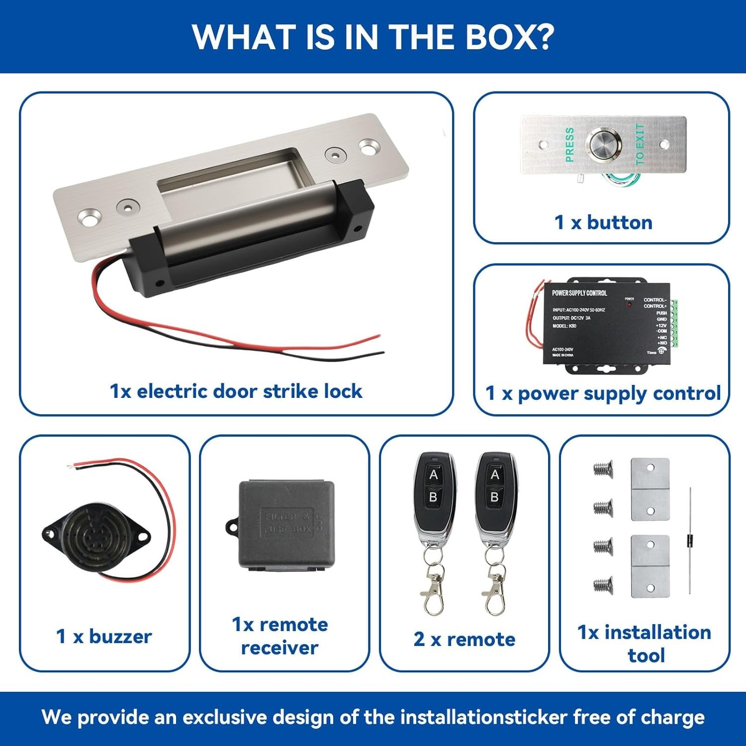 Access Control Electric Strike Door Lock Fail-Secure/Fail-Safe Kit System