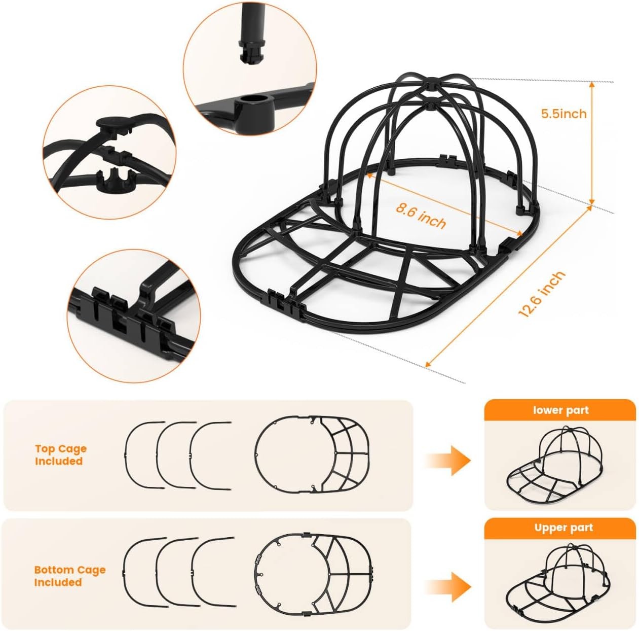 Dishwasher Hat Washer Cage for Baseball Caps Hat Cleaning Kit Washing Machine