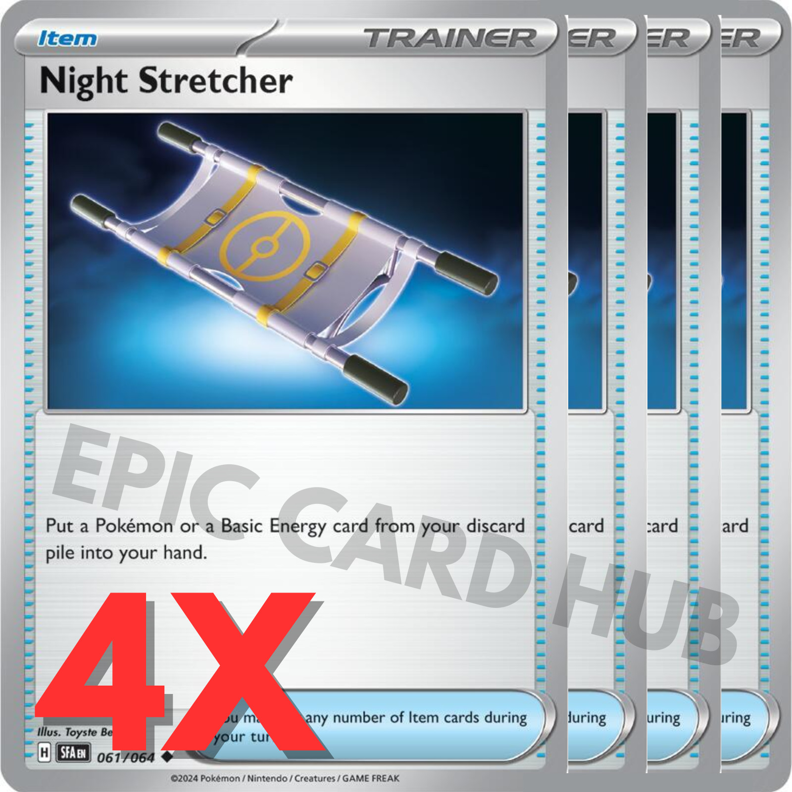 4x Night Stretcher x4 - SV: SFA - 061/064 - Uncommon - Pokemon TCG Playset