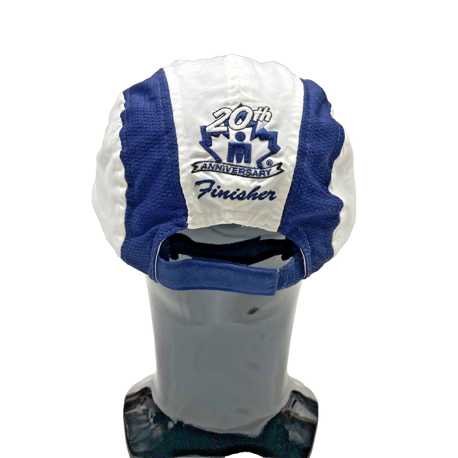 Ironman Triathlon 20th Finisher Men's OSFA Panel Hat Cap Strap Back Blue White