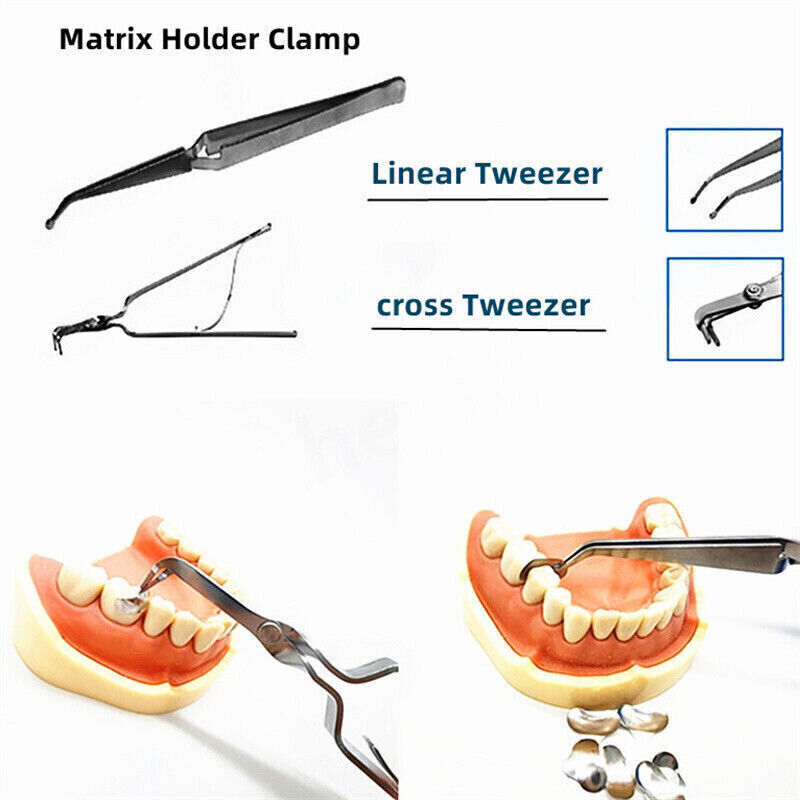 Dental Matrix Holder Clamp Matrices Placement Forcep Plier Linear/Cross Tweezer