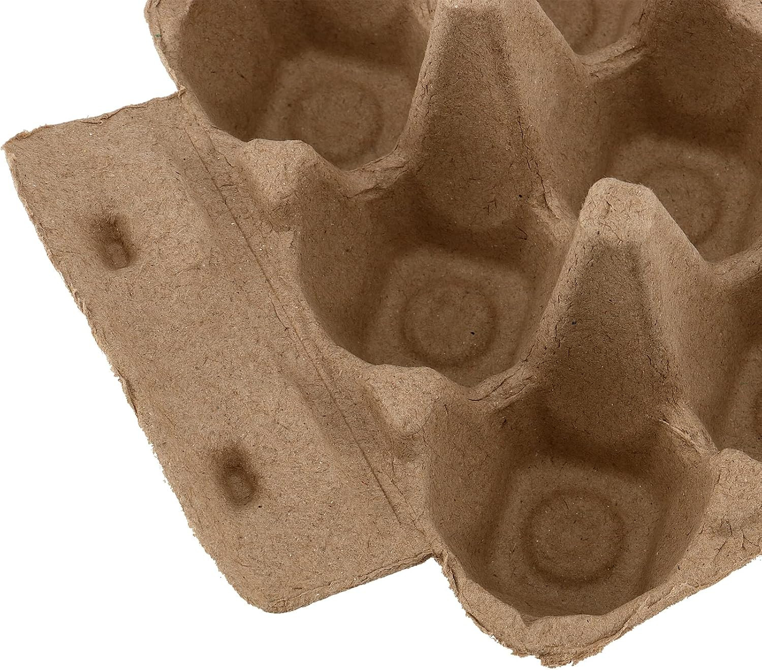 50 Pack 6 Count Paper Pulp Egg Cartons, Half Dozen Egg Holder Cardboard Egg Cart