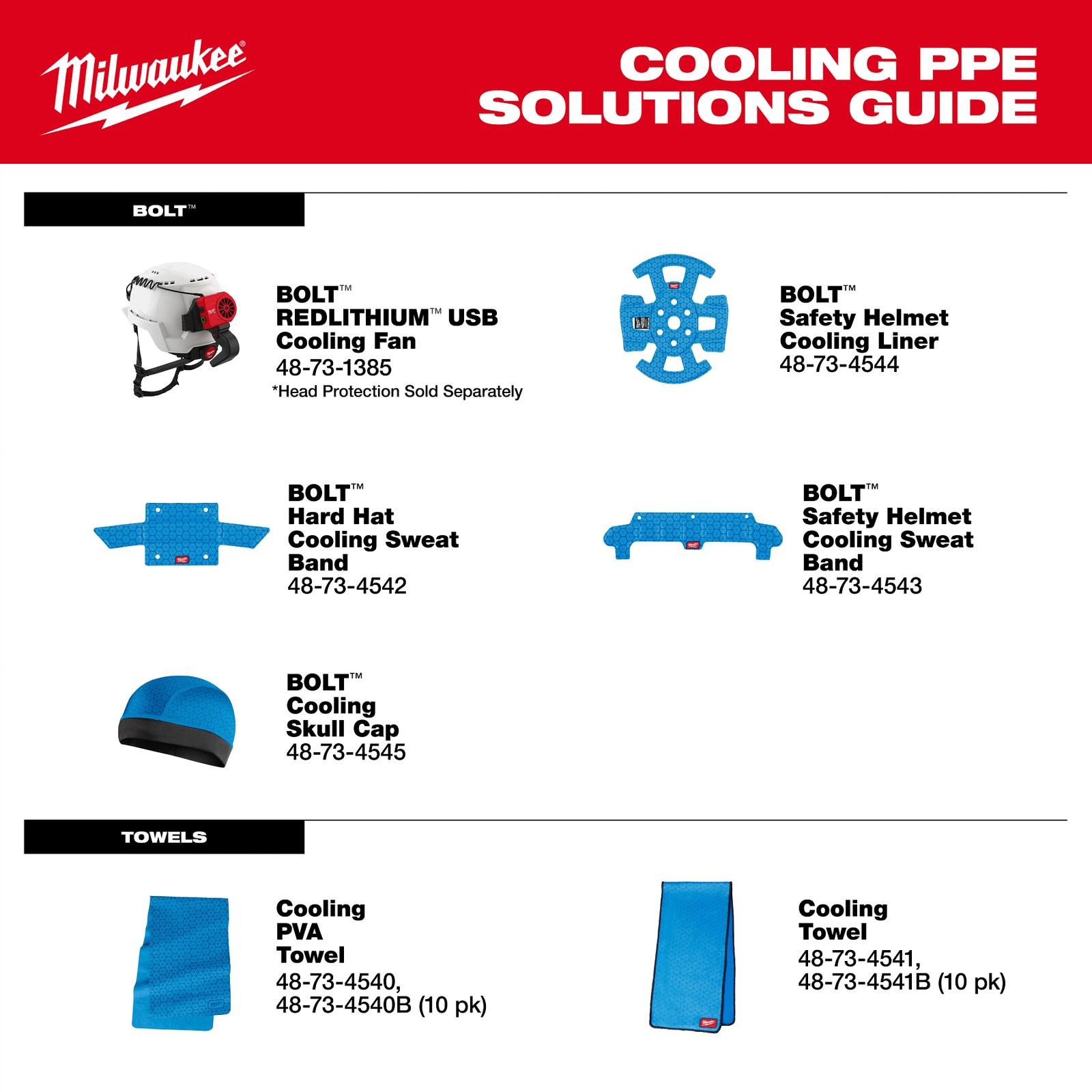 Milwaukee Tool 48-73-4545 Bolt Cooling Skull Cap