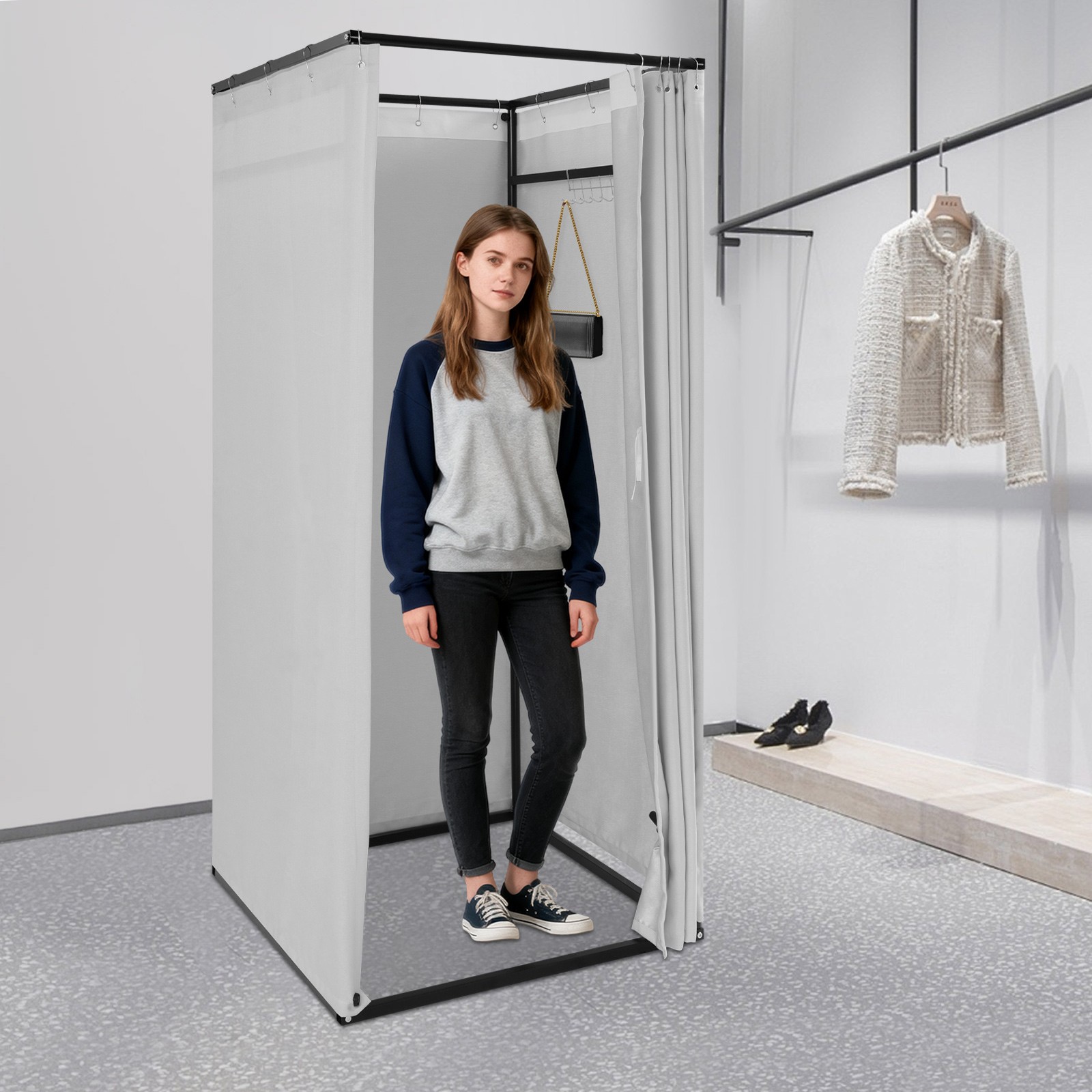 Clothing Store Fitting Room, Freestanding Temporary Privacy Protection Room