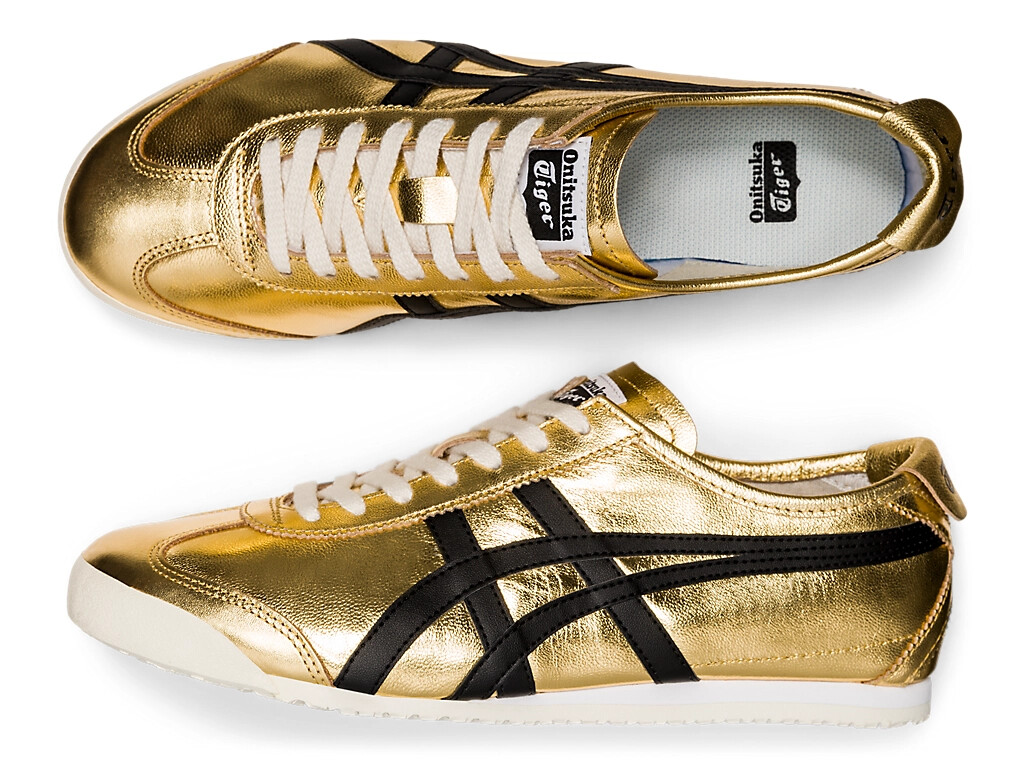 Onitsuka Tiger MEXICO 66 PURE GOLD BLACK 1183B566 200 Authentic