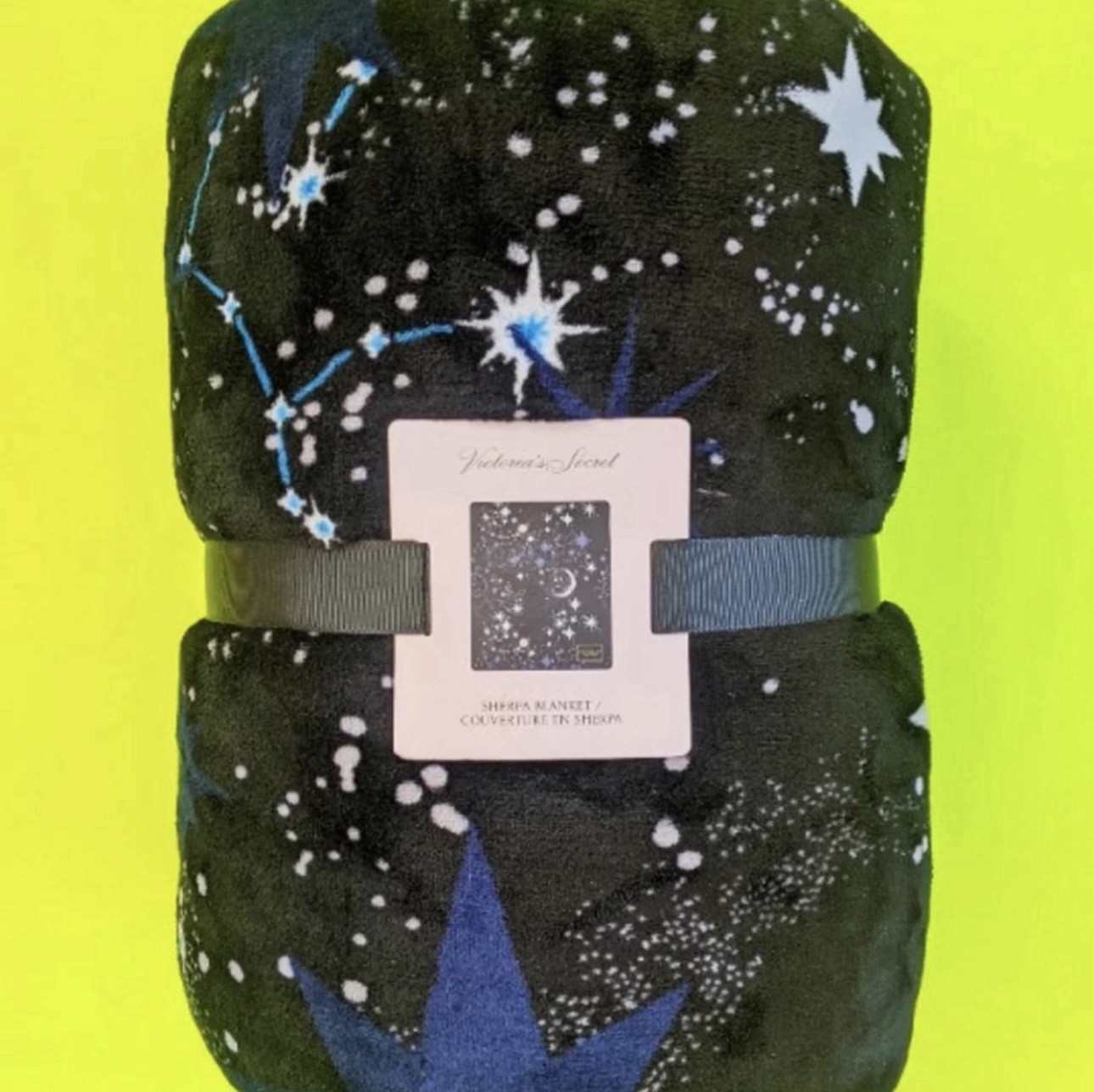 VICTORIA'S SECRET Astrology Moon & Stars Sherpa Blanket 50”x60”Sealed Online NWT