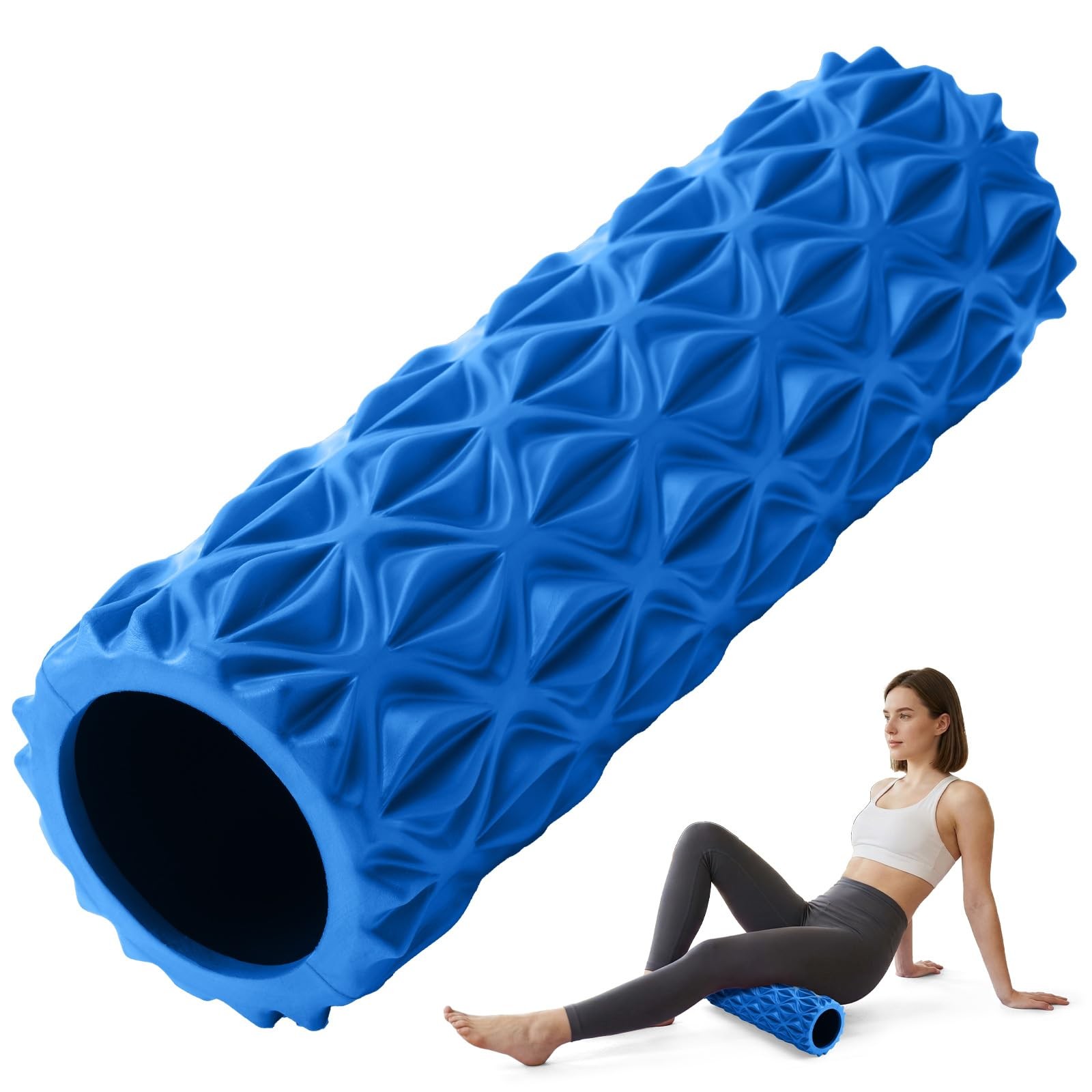 JOYVANTAGE Foam Roller for Deep Tissue Massager, 15" High Density Exercise Pa...