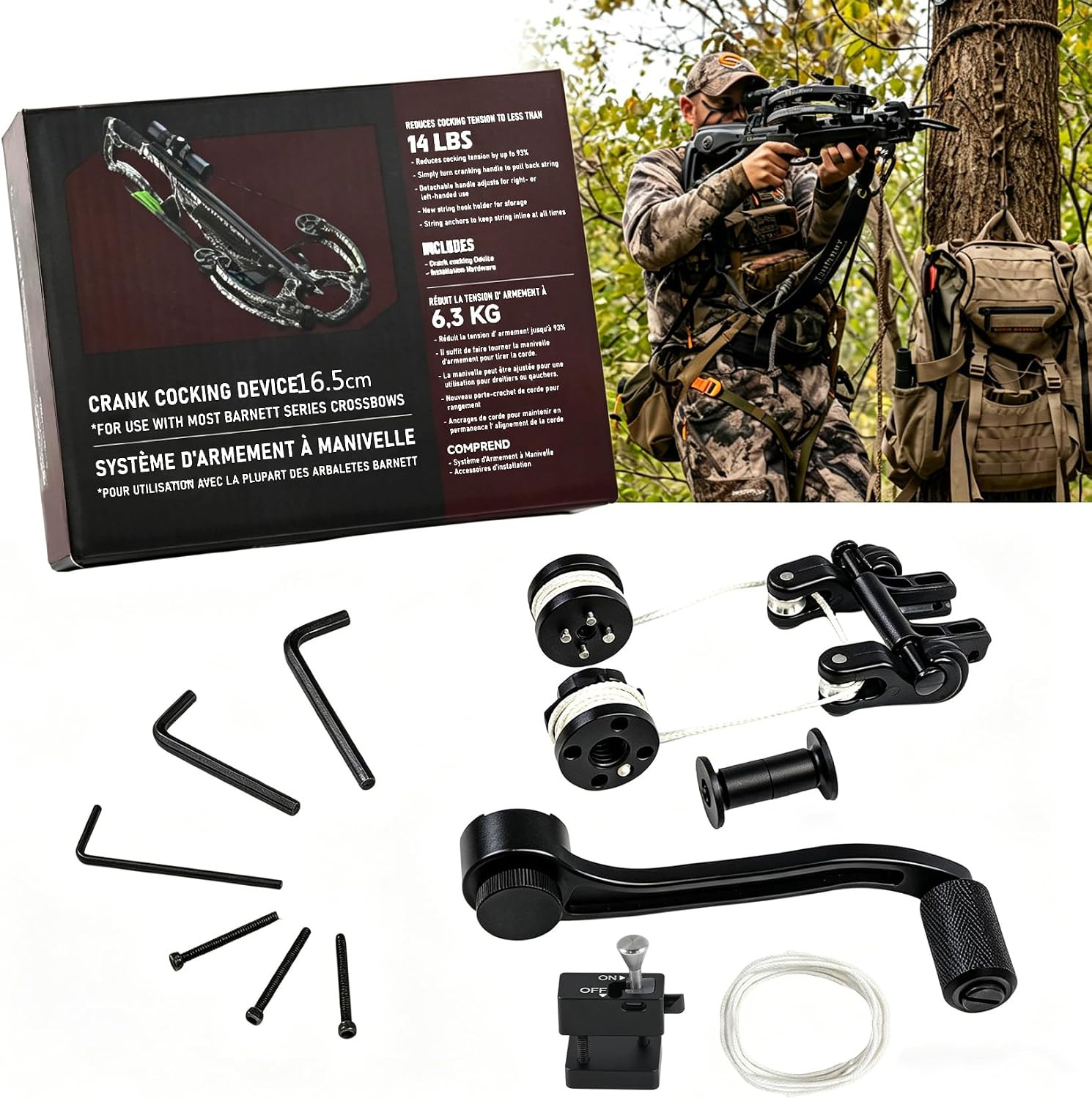 Upgraded BAR20020 Crank Cocking Device for Crossbow, Compatible with Barnett Cro