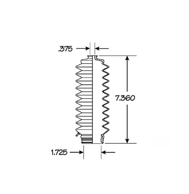 2 Pc Suspension Kit Rack and Pinion Bellow Boots 88-1570 Compatible with...