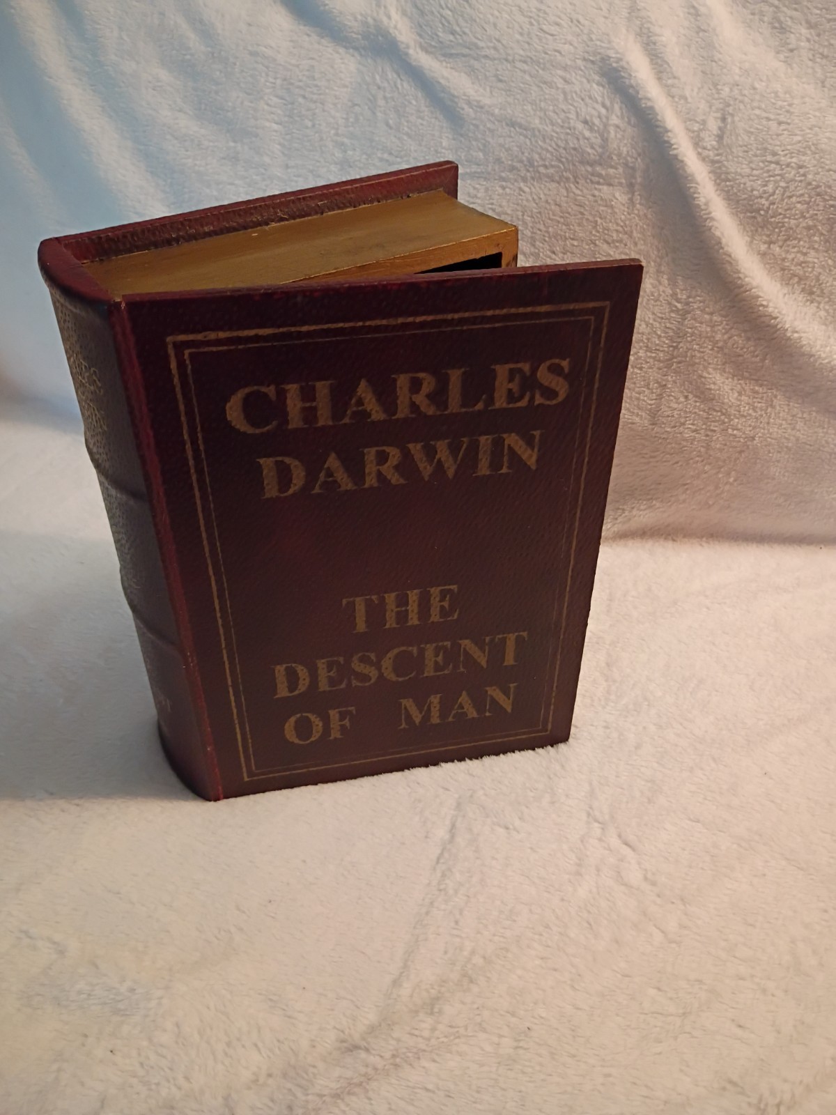 Charles Darwin The Descent of Man Book Storage Box Wood Box Vintage