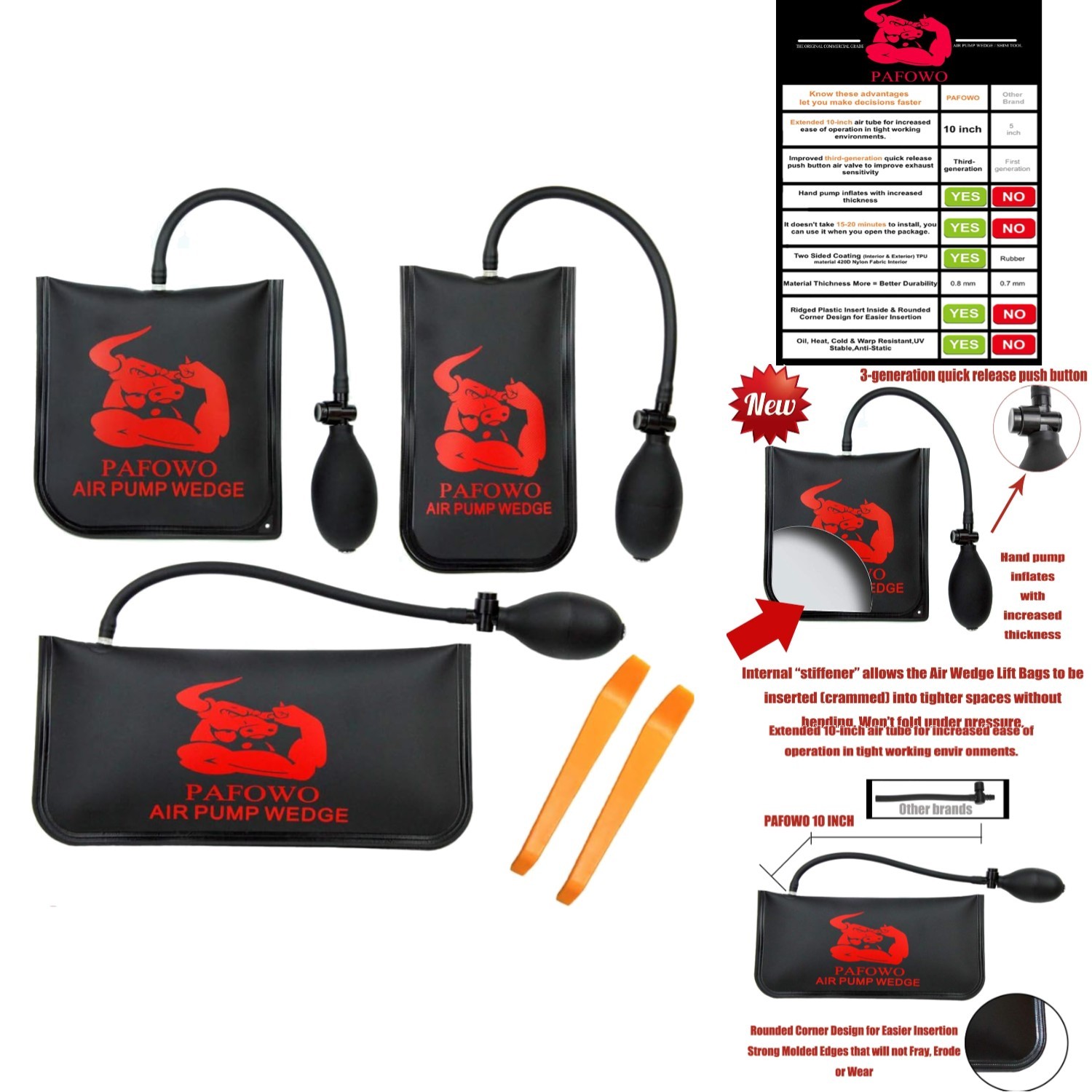 Versatile Inflatable Shim Bag Kit Professional Leveling Tool, No Surface Damage